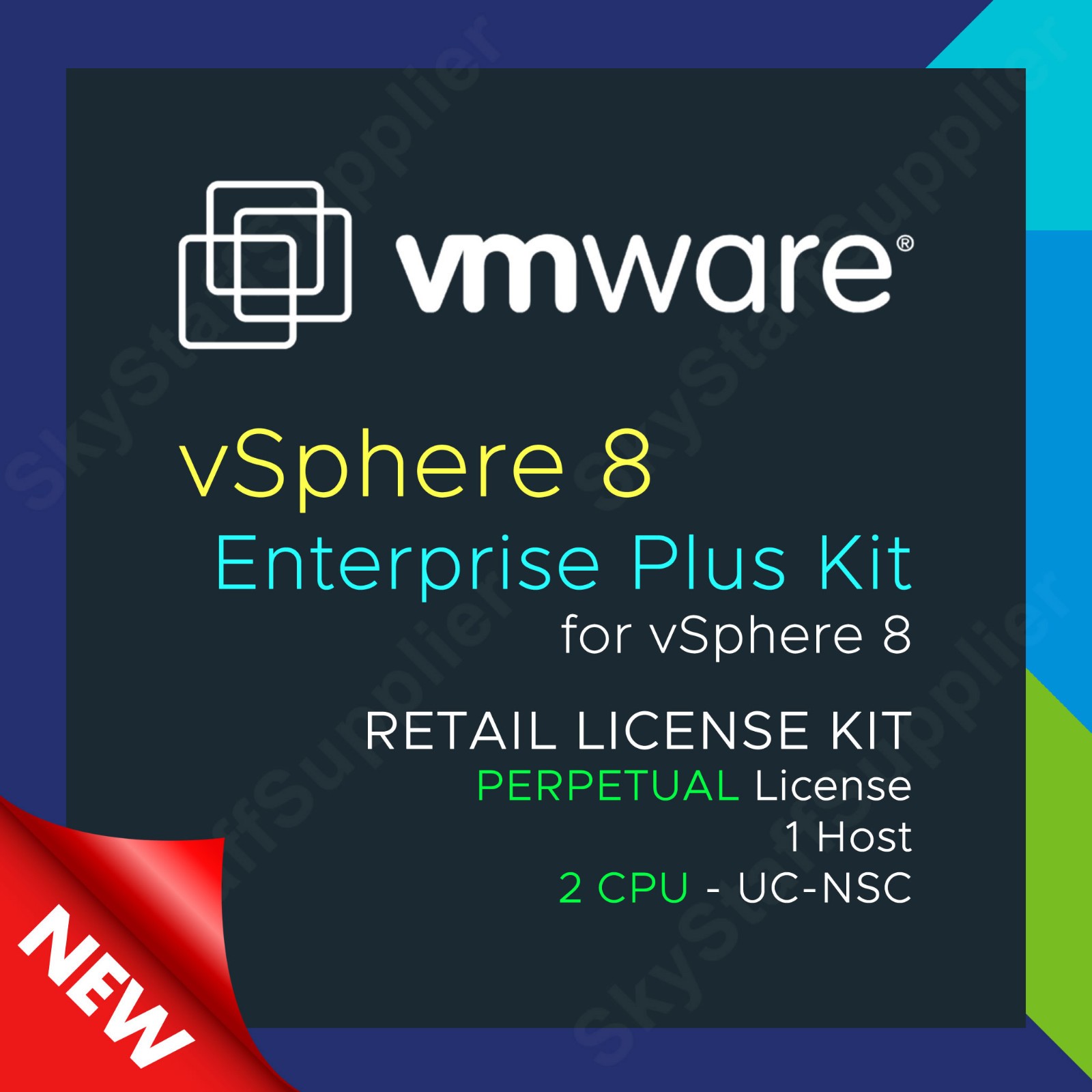 VMware vSphere Enterprise Plus v.8 Perpetual License 2 CPU – UC NSC RETAIL PACK