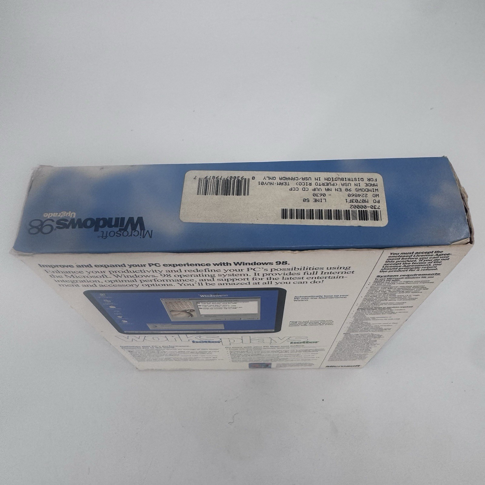 Microsoft Windows 98 Upgrade Big Box: CD, Key Code, Book, Ad Inserts Vintage