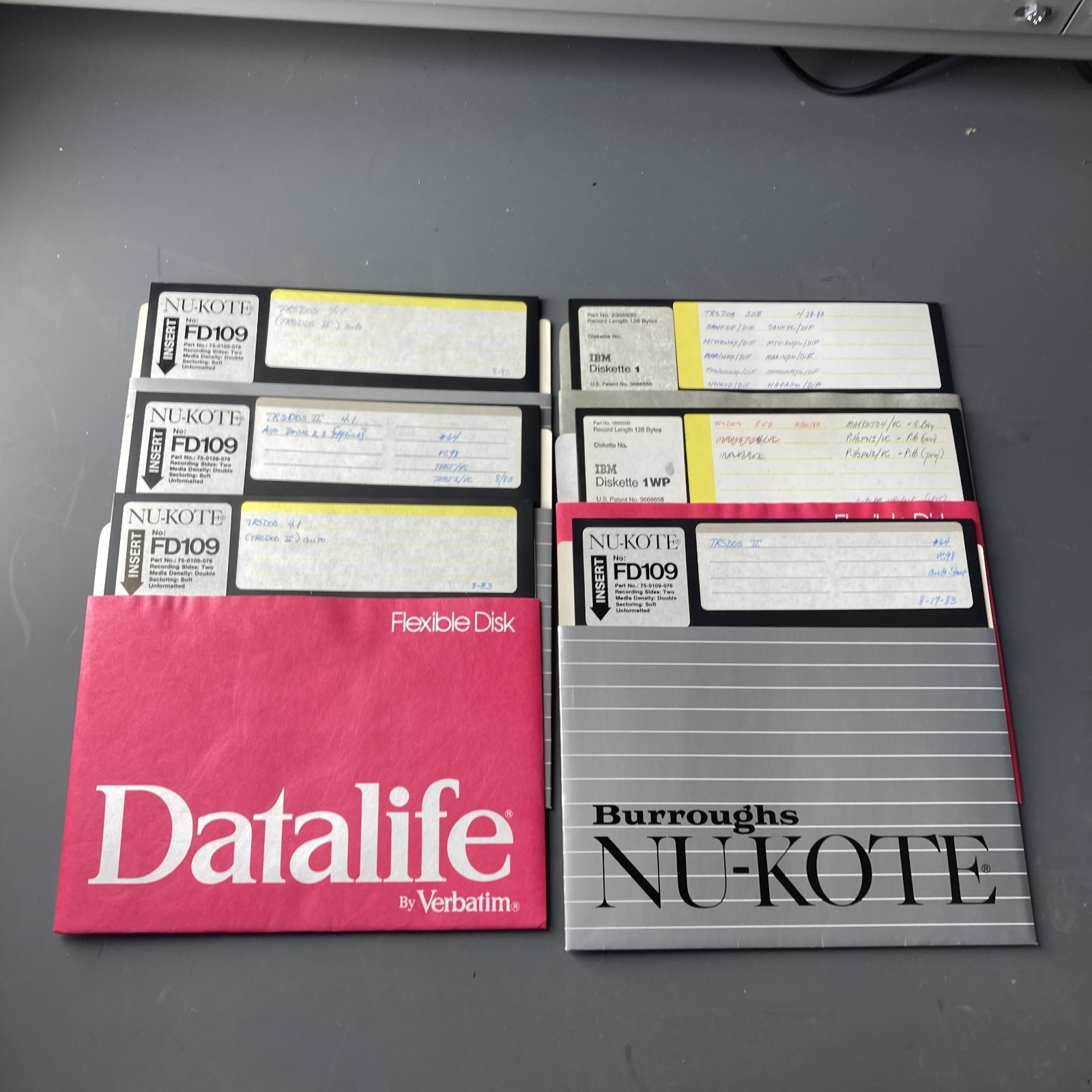 RadioShack Tandy TRSDOS III 4.1 II 2.05 Lot of 6 8 Inch Floppy Diskette