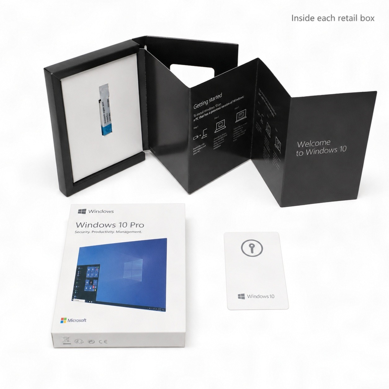 5-Pack Microsoft Windows 10 Pro Retail USB Installation Key New Sealed