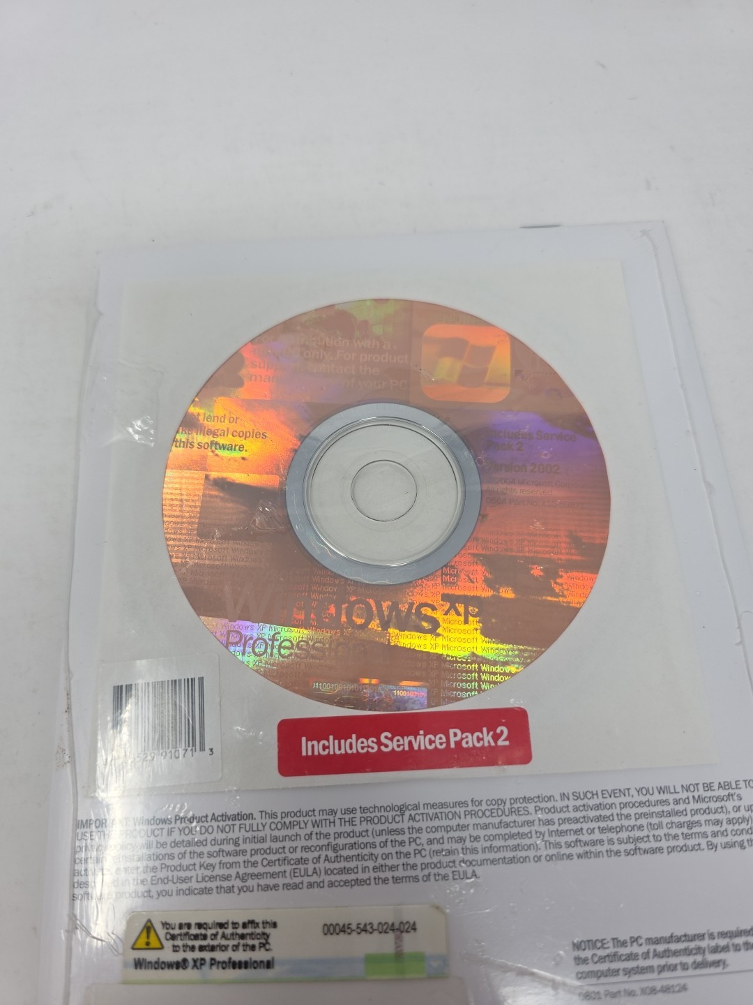 Microsoft Windows XP Professional SP2 No Product Key New Sealed