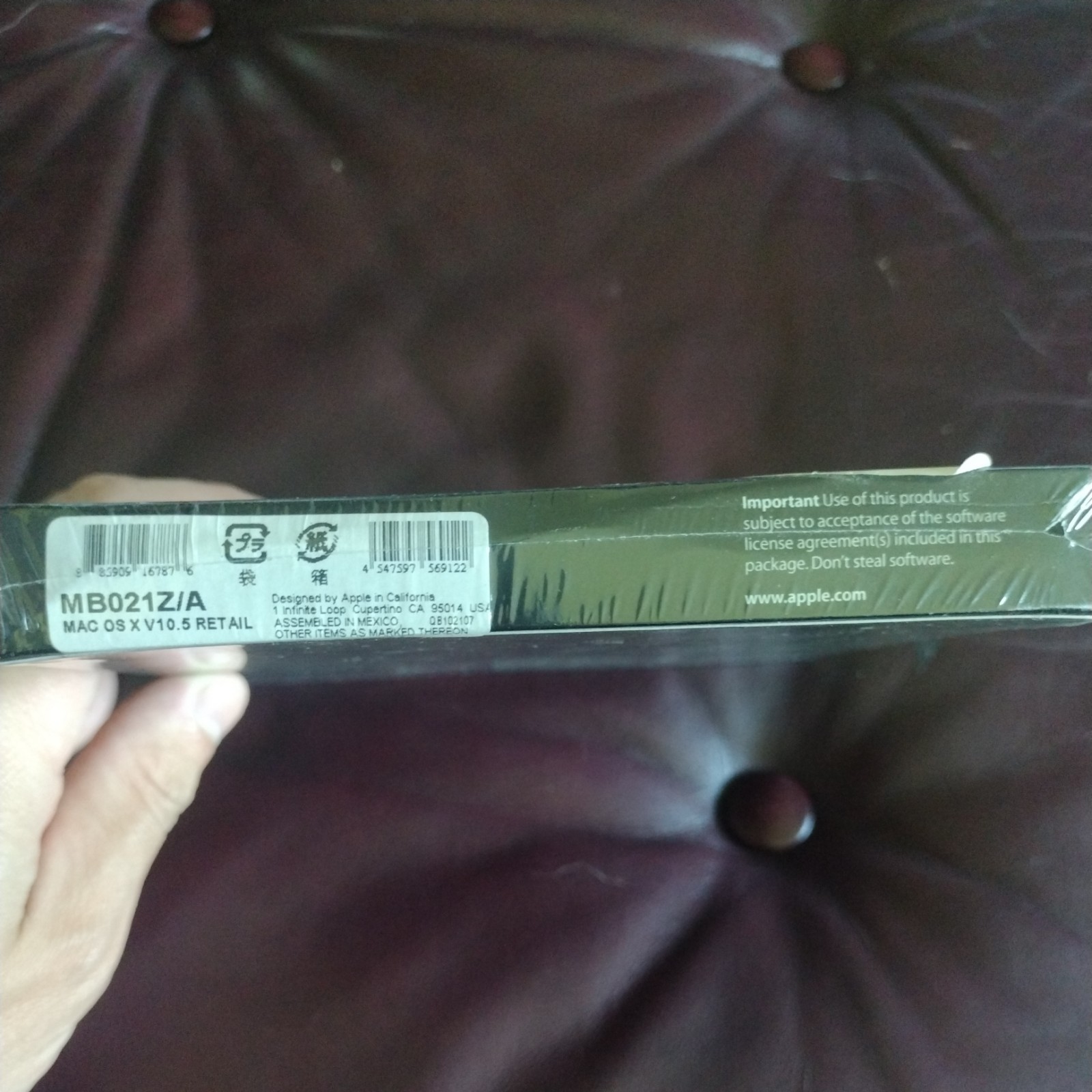 Apple Mac OSX 10.5 Leopard MB021Z/A Full Retail Version English DVD 2007 SEALED