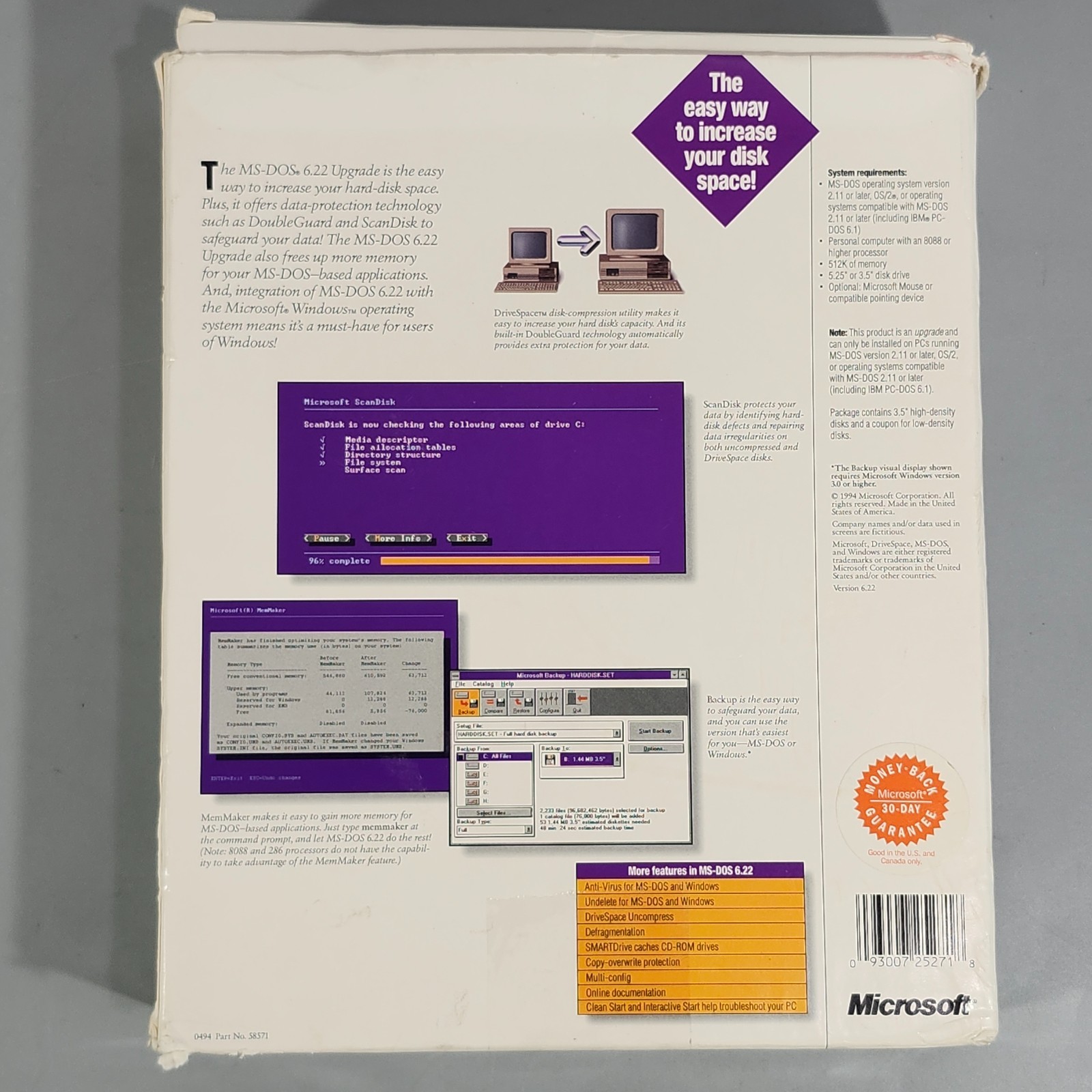 Microsoft MS DOS 6 and 6.22 Upgrade VTG Operating System Software 3.5 Disks Plus