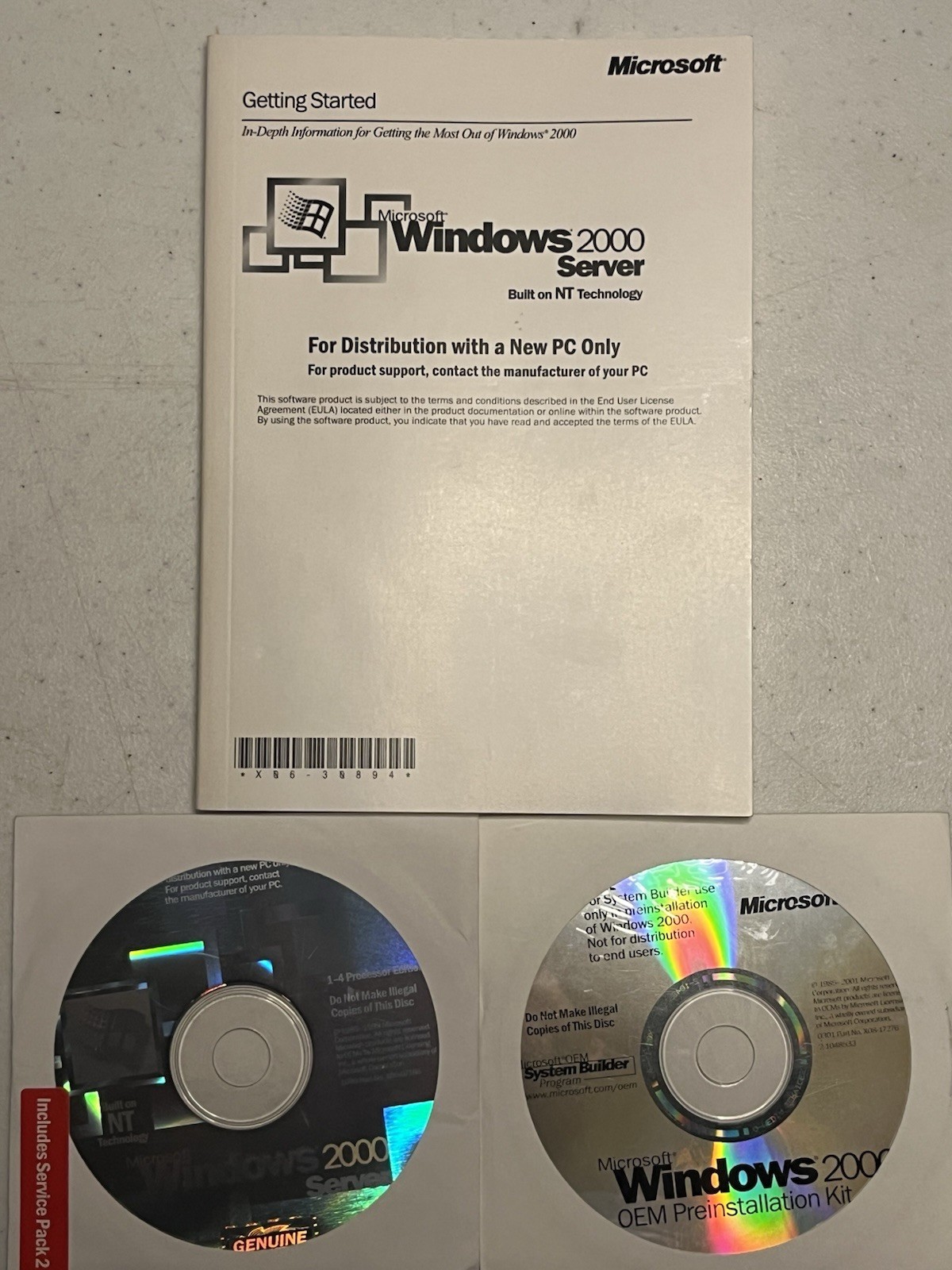Microsoft Windows 2000 Bundle – 1-4 Processor Edition SP2 + OPK Disc + Manual