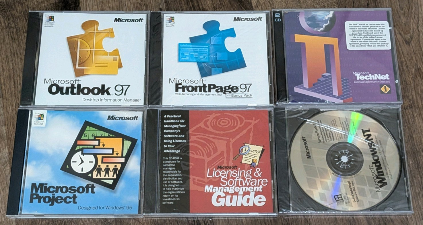 (LOT OF 14) *VINTAGE* MICROSOFT SOFTWARE Windows Server Network Corporate *RARE*