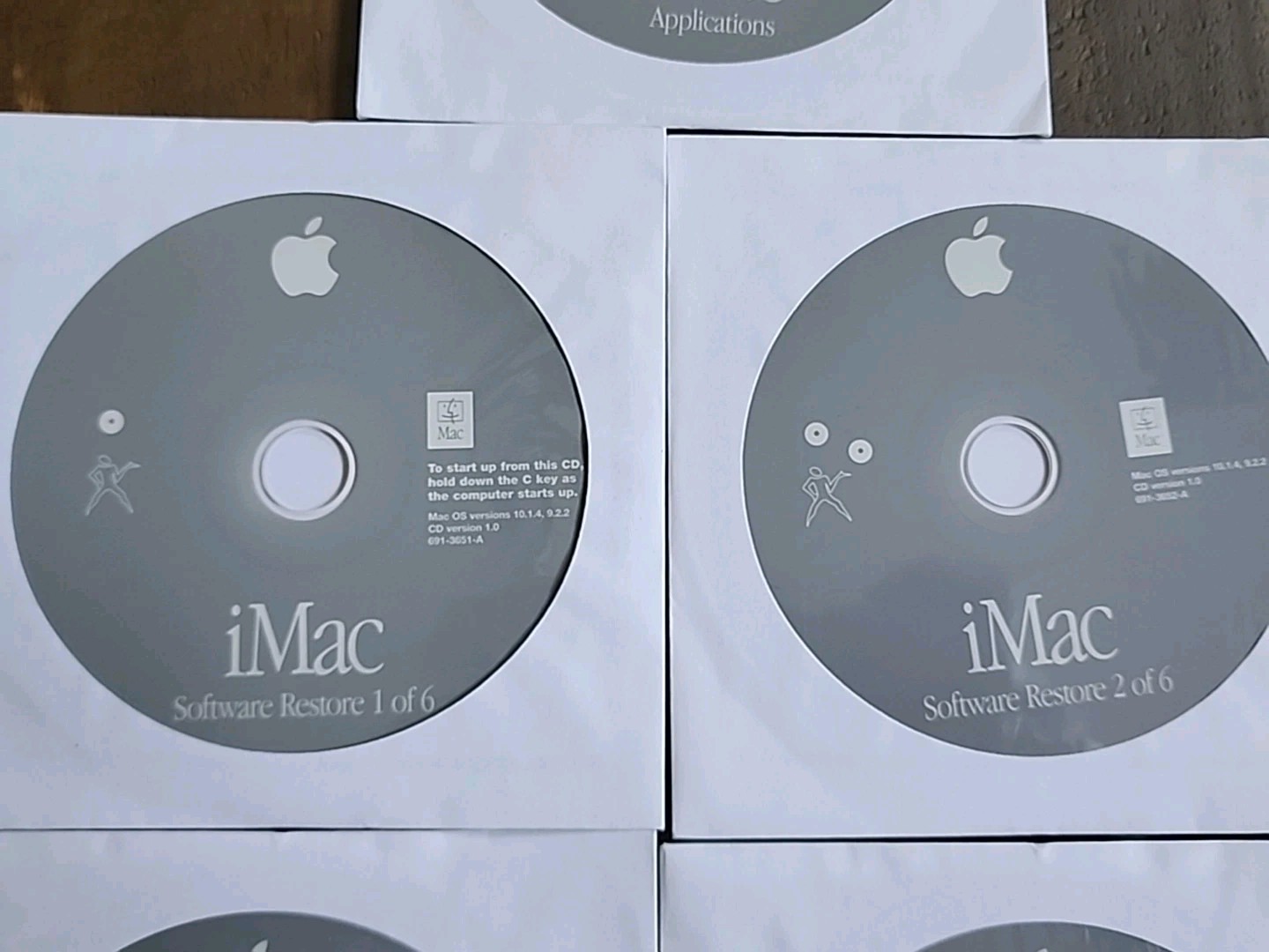 Apple iMac Software Restore CDs 1-6 10.1.4/9.2.2 + Applications – MINT