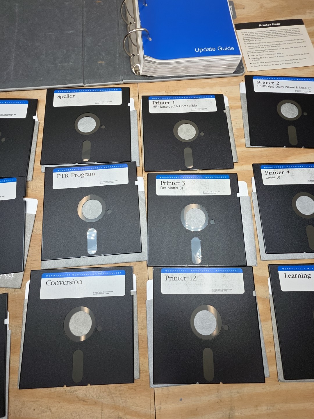 WordPerfect 1988 Installation Set – 5.25” Disks – Manual & Reference – Untested