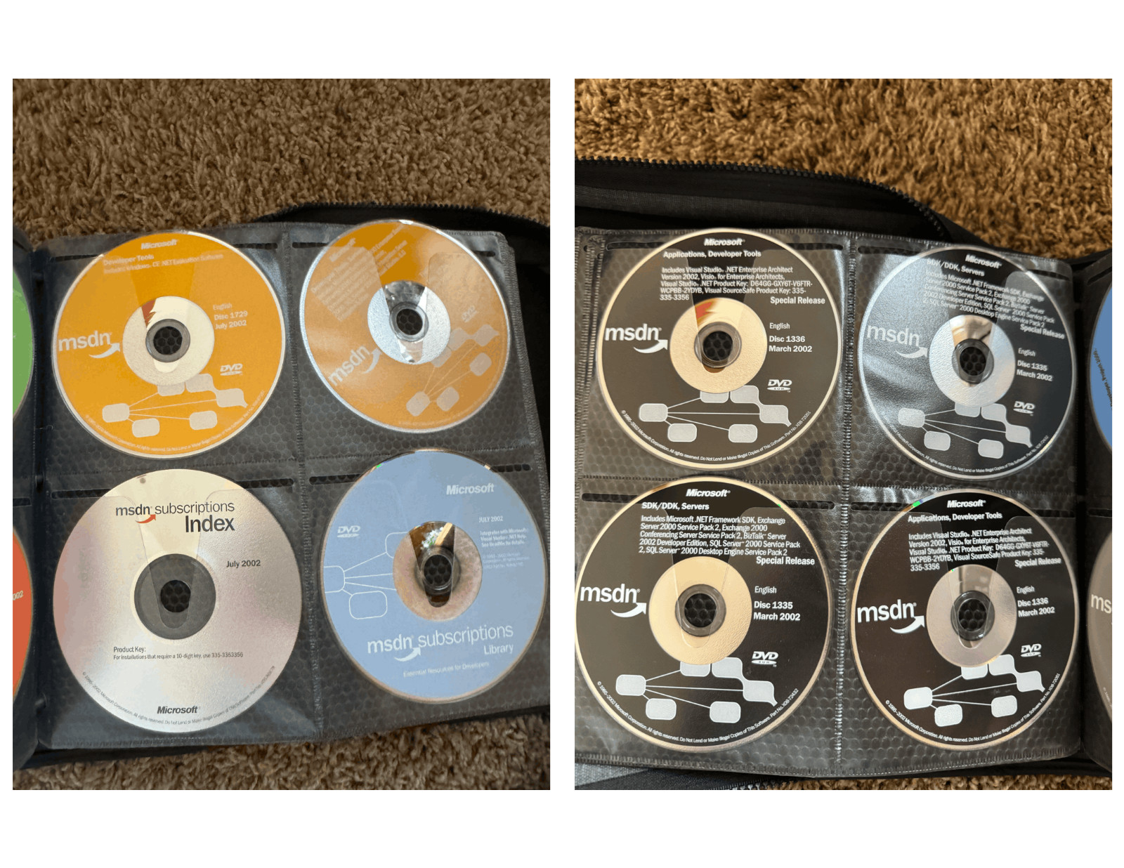 Microsoft MSDN Subscription DVD CD Lot 100+ Discs 2001 2002 Binder Case Untested