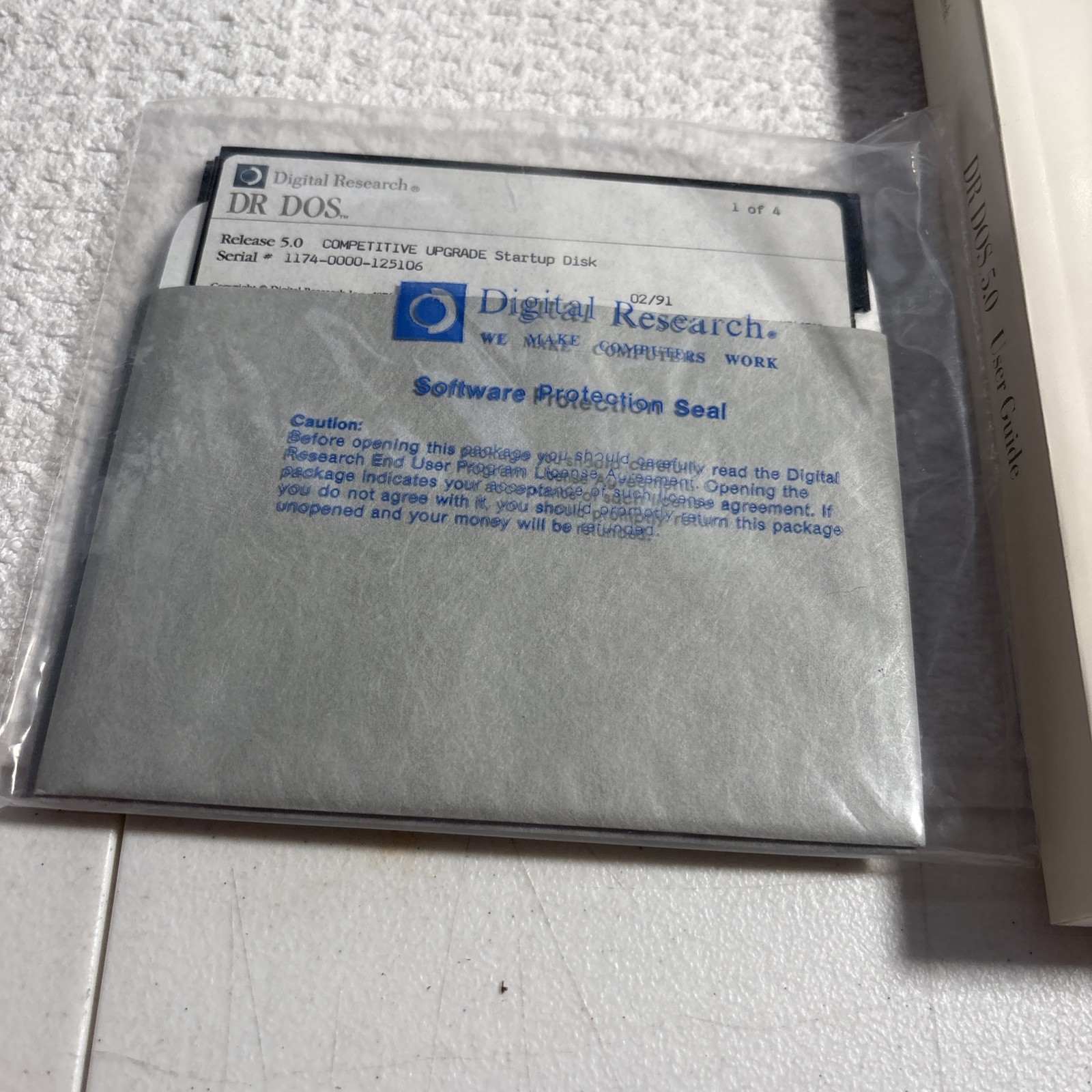 DOS 5.0 Vintage Collectible Digital Research 5.25″ Disk DR DOS 5 Rare Open Box