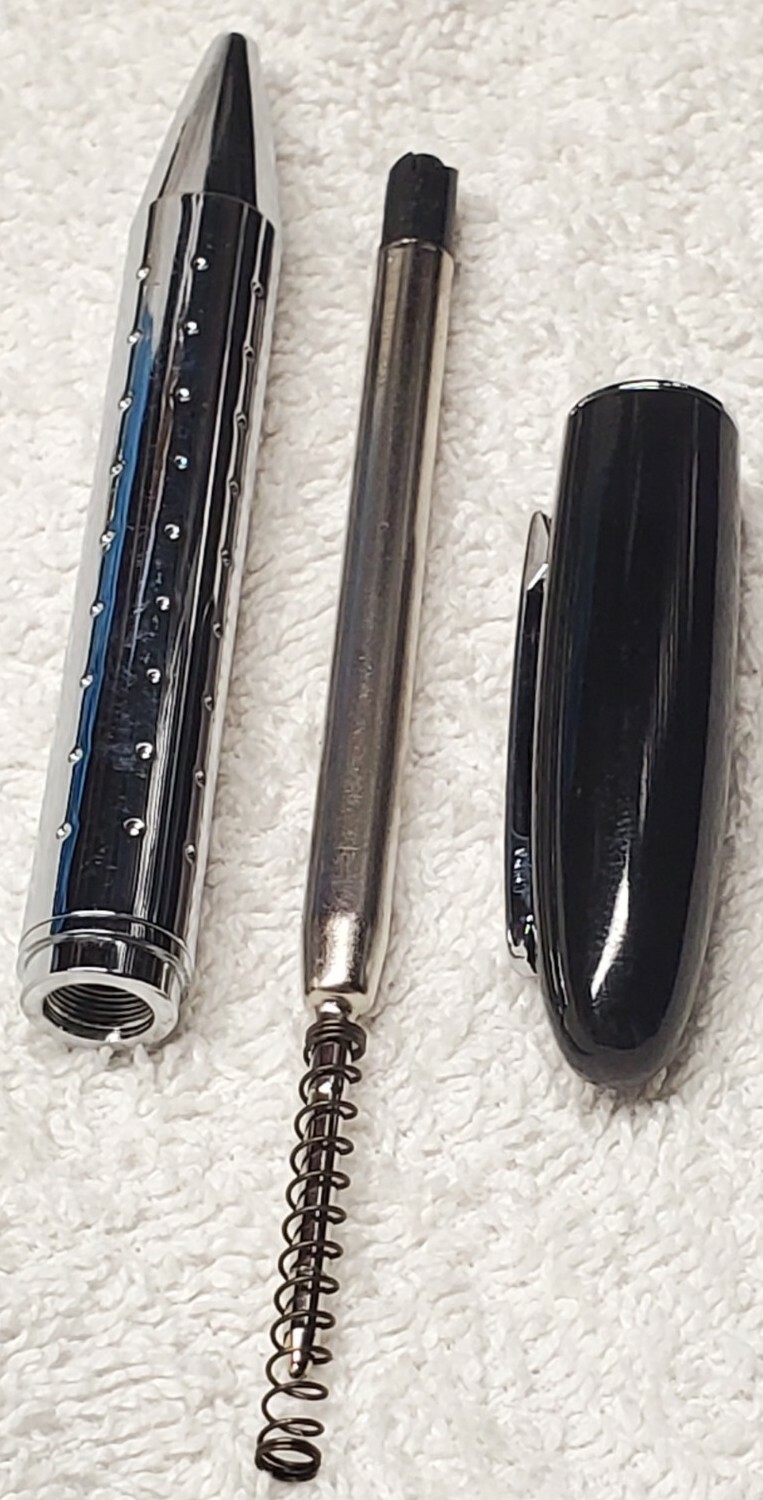 Vtg 1999 Microsoft Promo Advertising Refillable Black/Silver Ink Pen Technology
