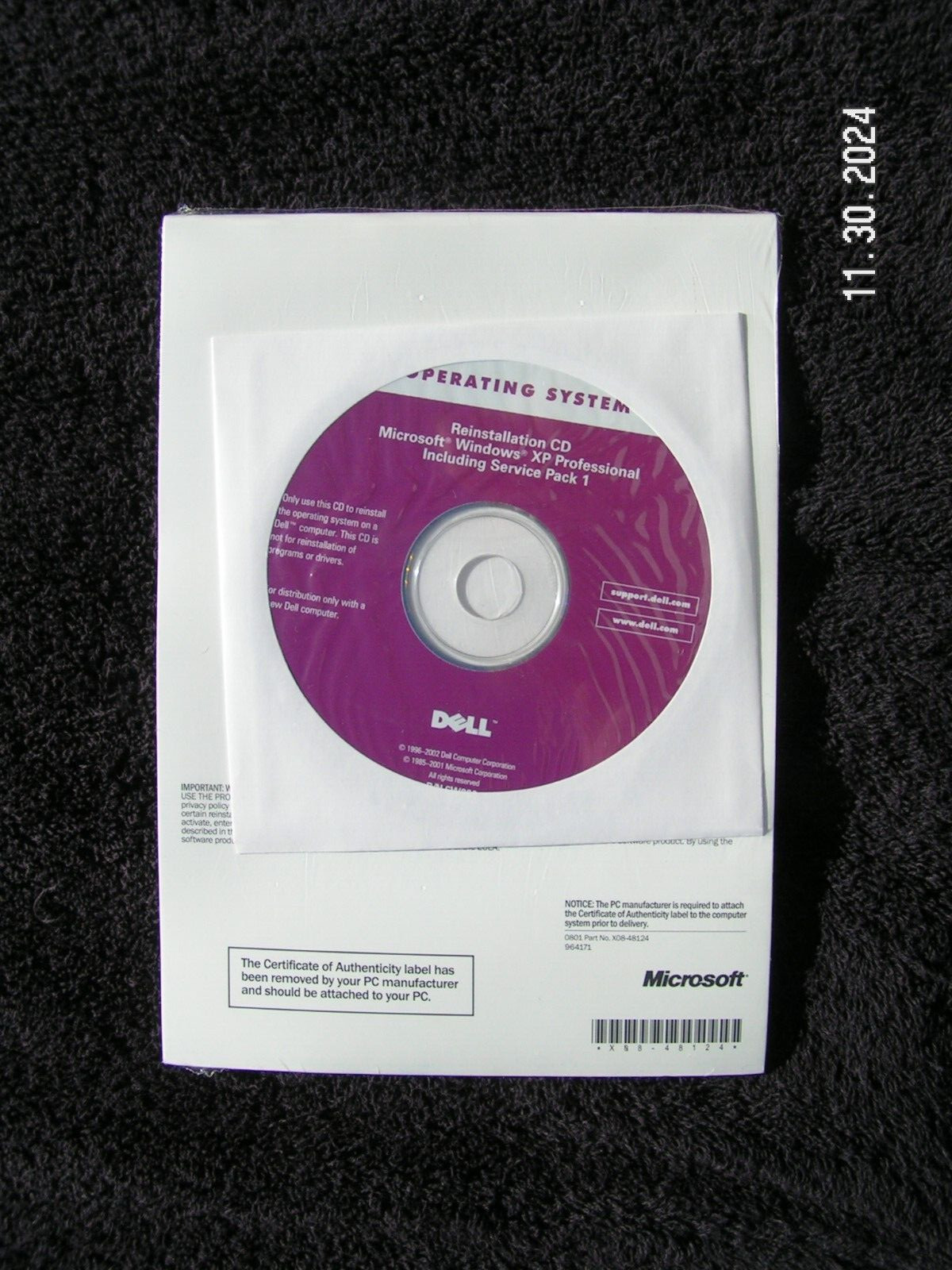 5 DELL MICROSOFT XP SP1 PROFESSIONAL SOFTWARE