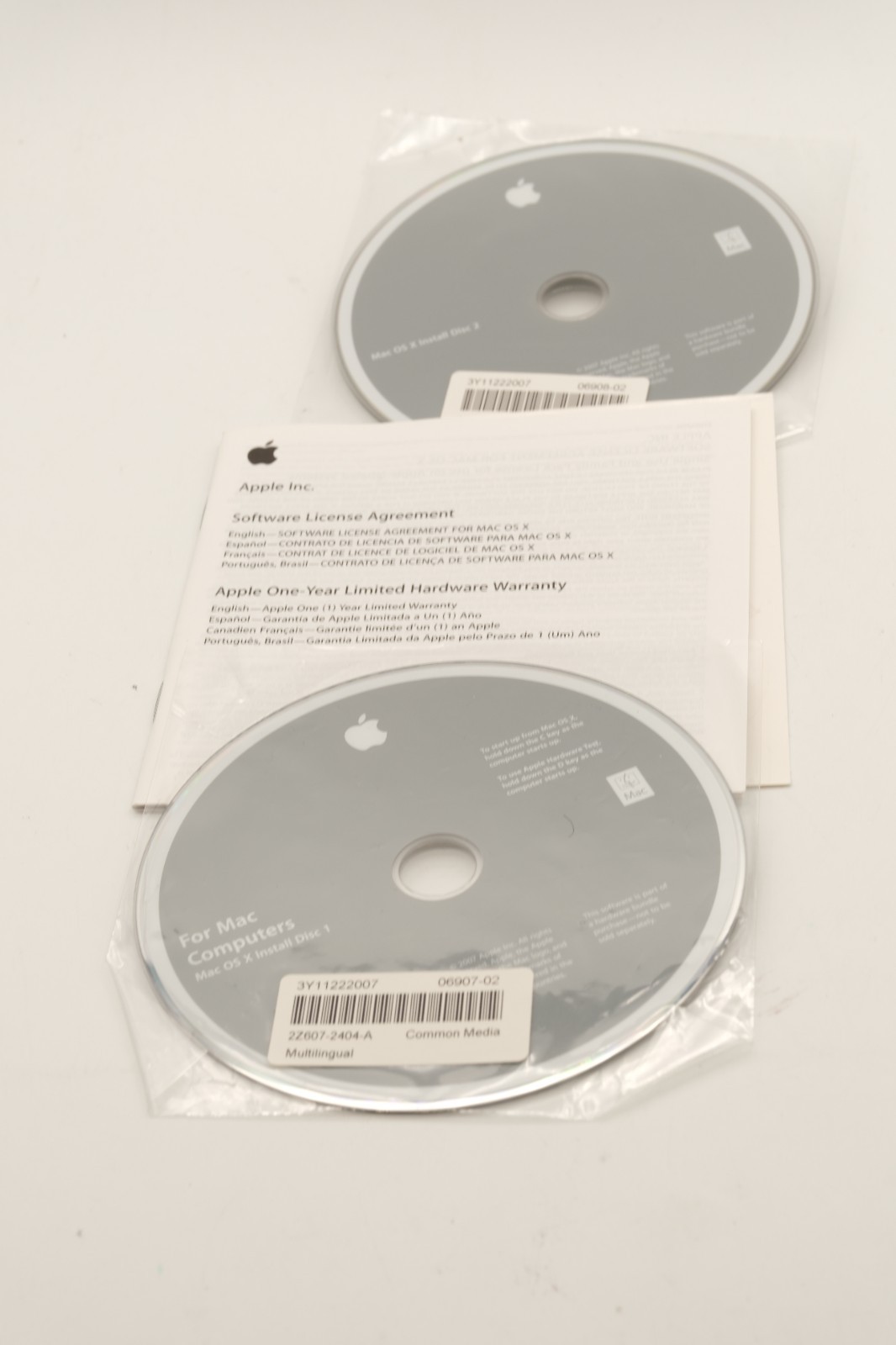 Mac OS X Install Disc 1 & 2 – Version 10.5 Copyright 2007