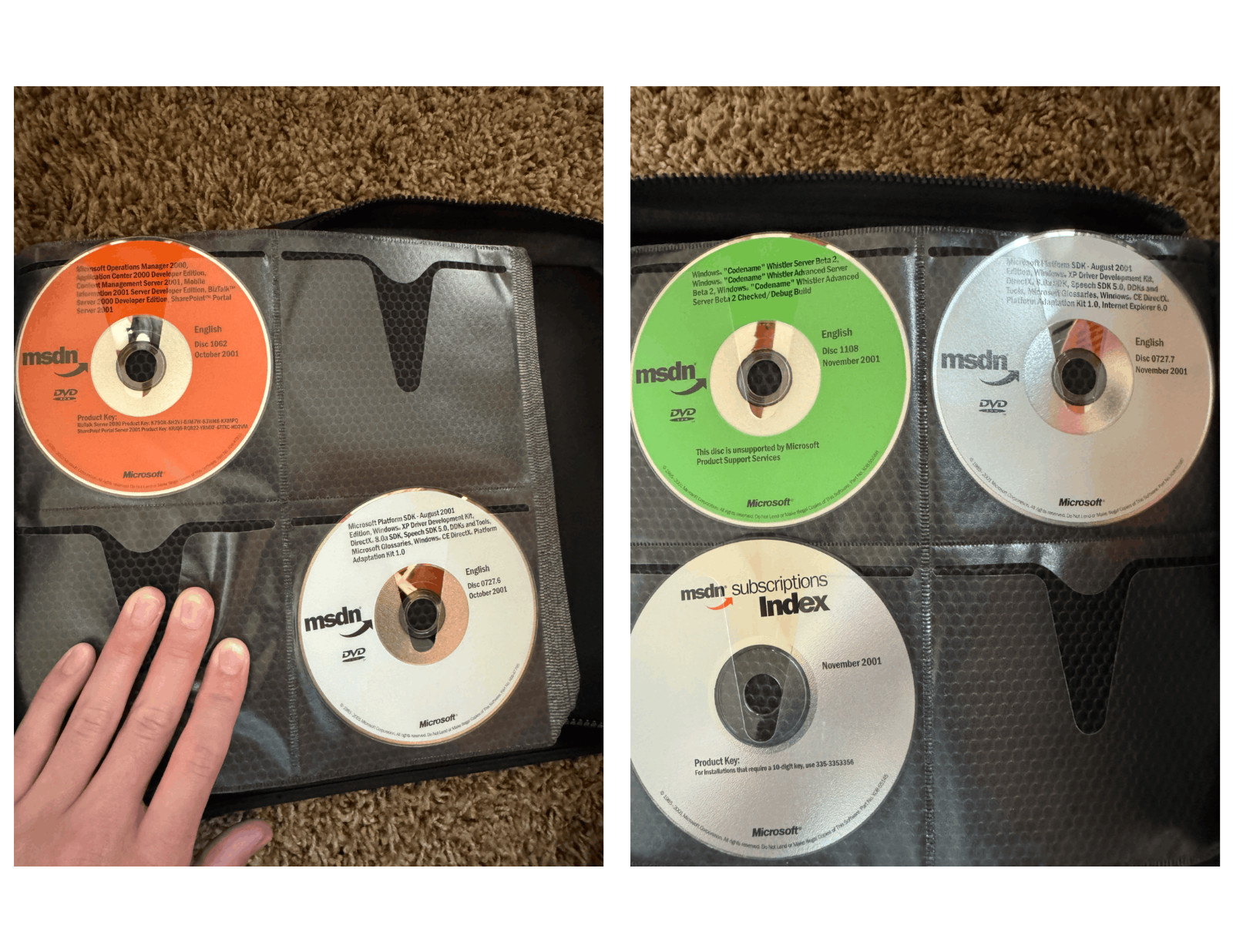 Microsoft MSDN Subscription DVD CD Lot 100+ Discs 2001 2002 Binder Case Untested