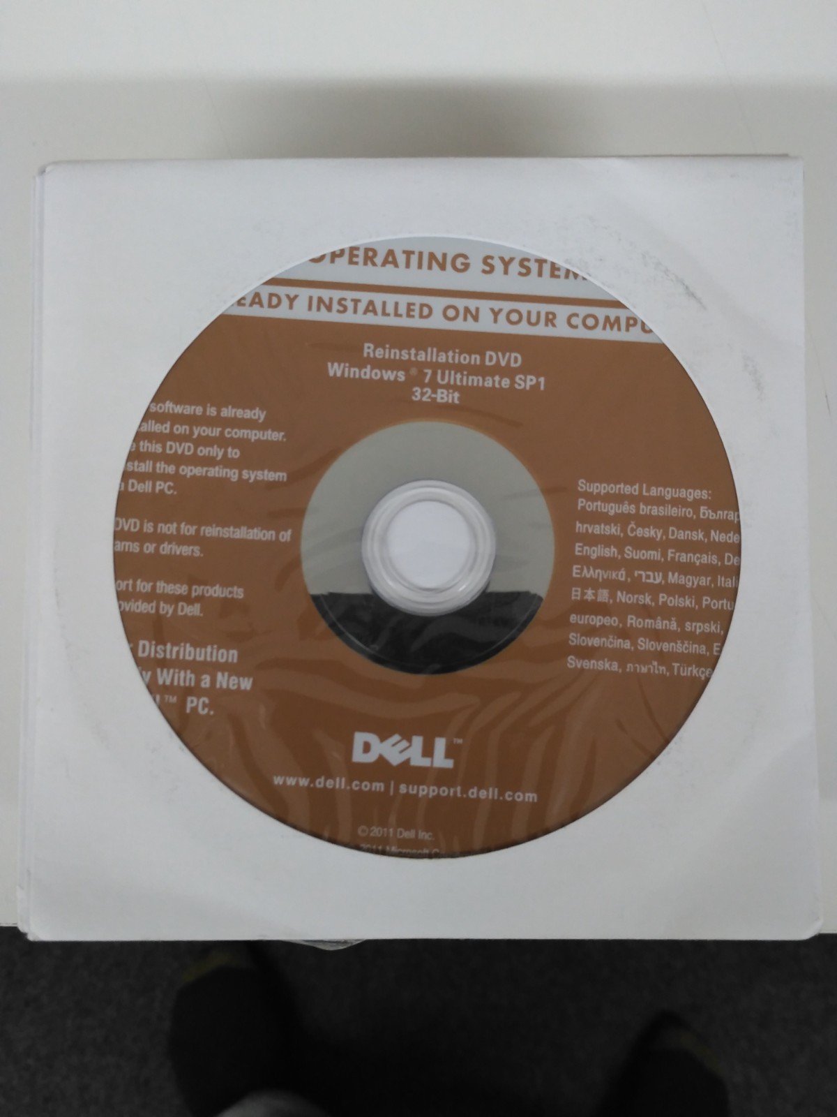 Dell Windows 7 Ultimate 32 Bit Reinstallation SP1 DVD Disc SEALED