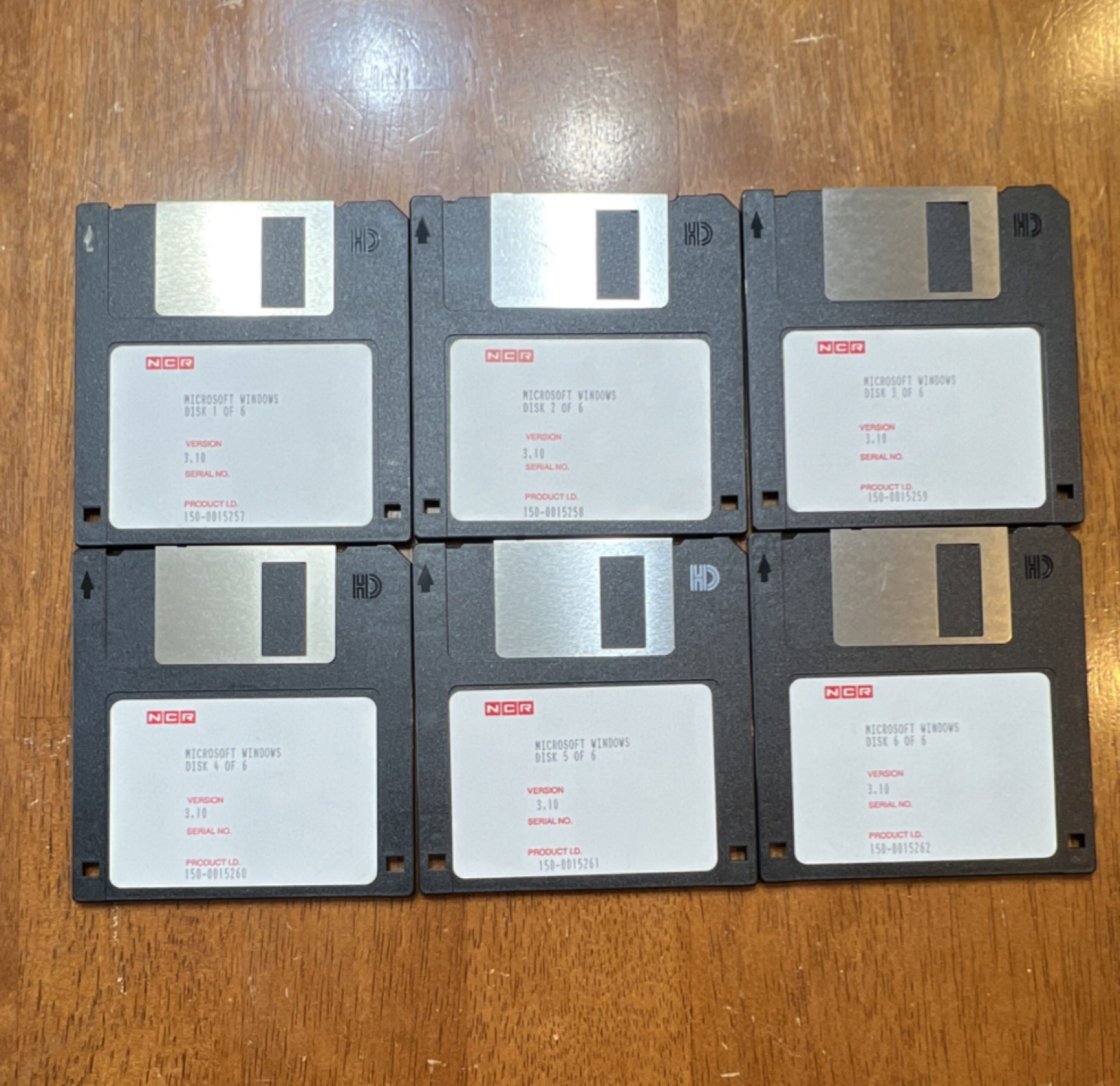 NCR Microsoft Windows 3.10 Floppy 3.5″ Operating System 6 Disk Set English