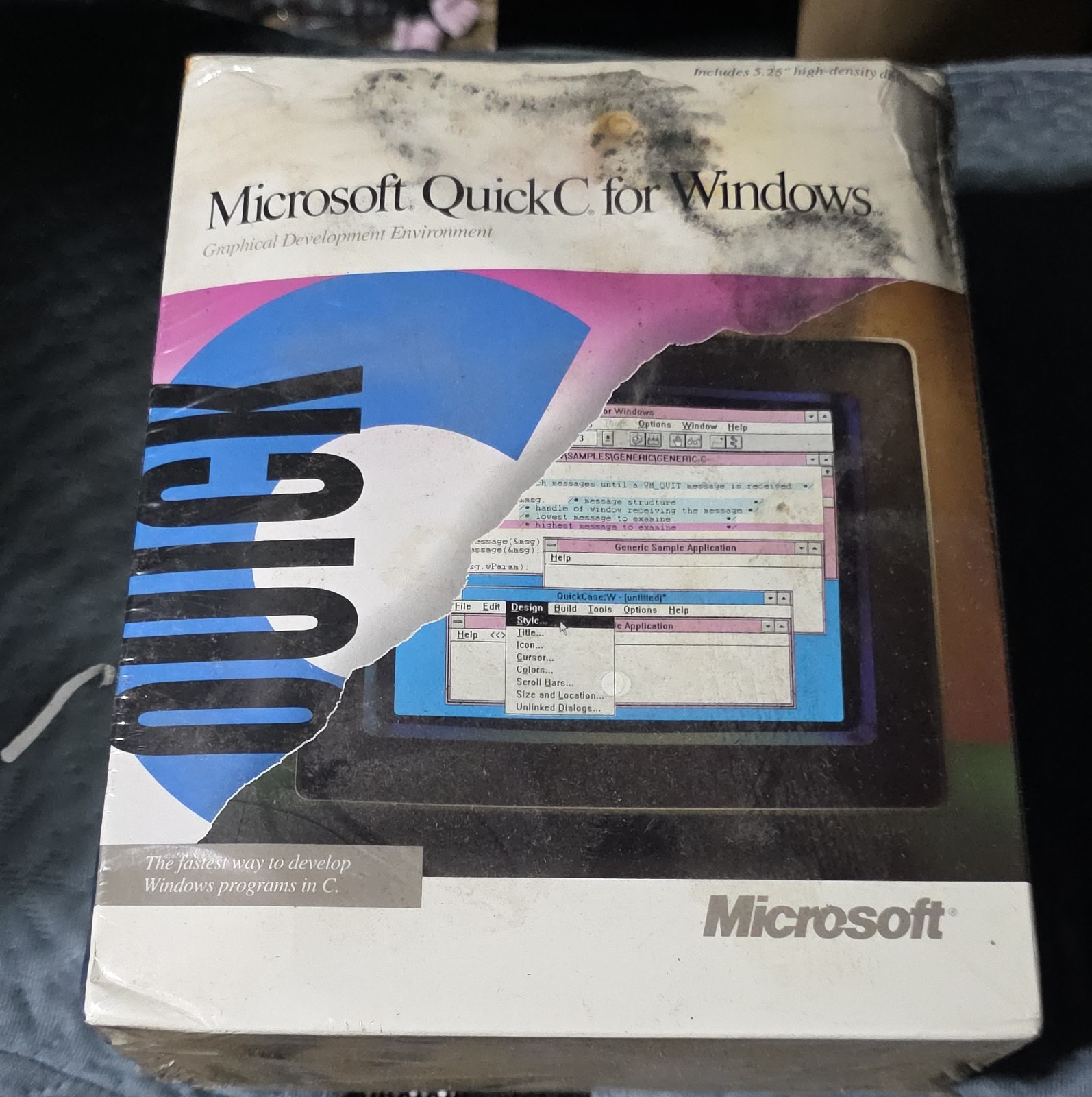 NOS 1991 Microsoft Quick C for Windows on 5.25” disks SEALED RARE!