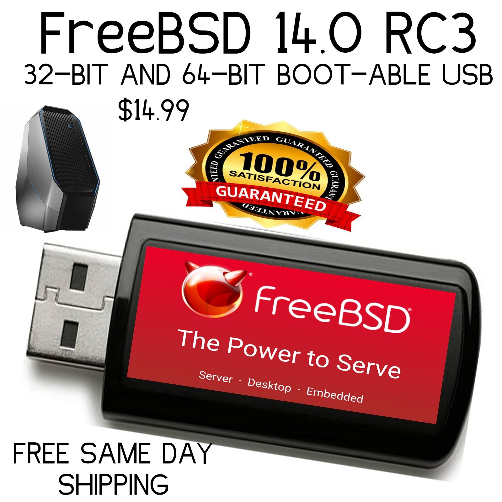 Free BSD 14 Linux Desktop Live/Installer MultiBoot USB – 64-bit and 32-bit