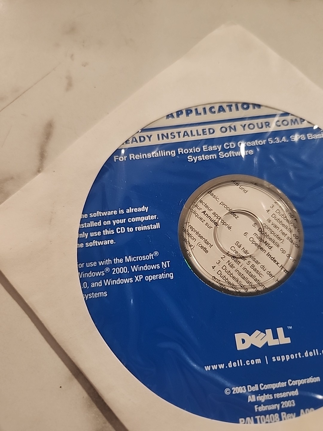 DELL APPLICATION For Reinstalling Roxio Easy CD Creator 5.3.4 System Software