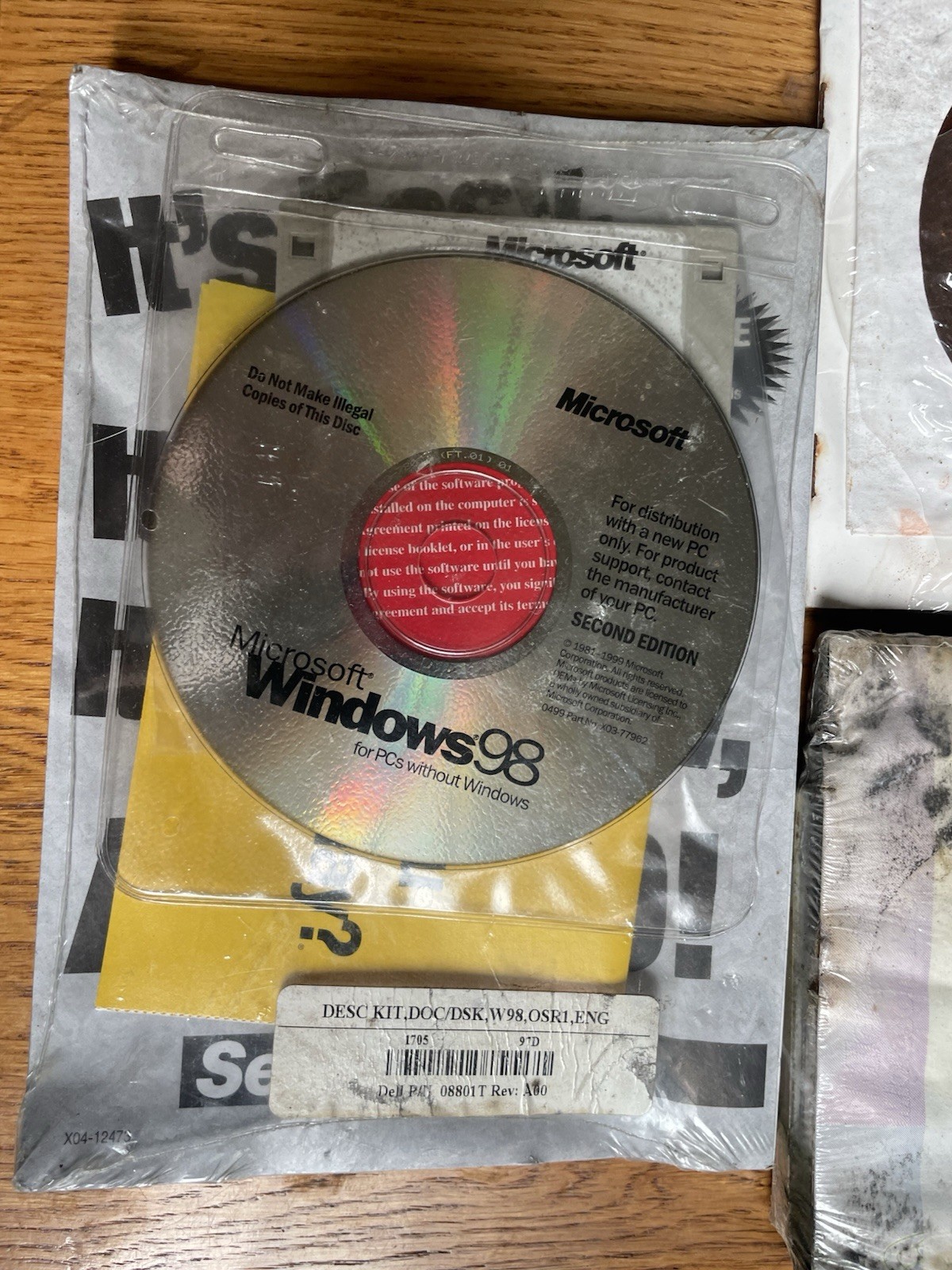 Factory Sealed Microsoft Windows 98 Windows NT PC CD-ROM Vintage Dell Windows