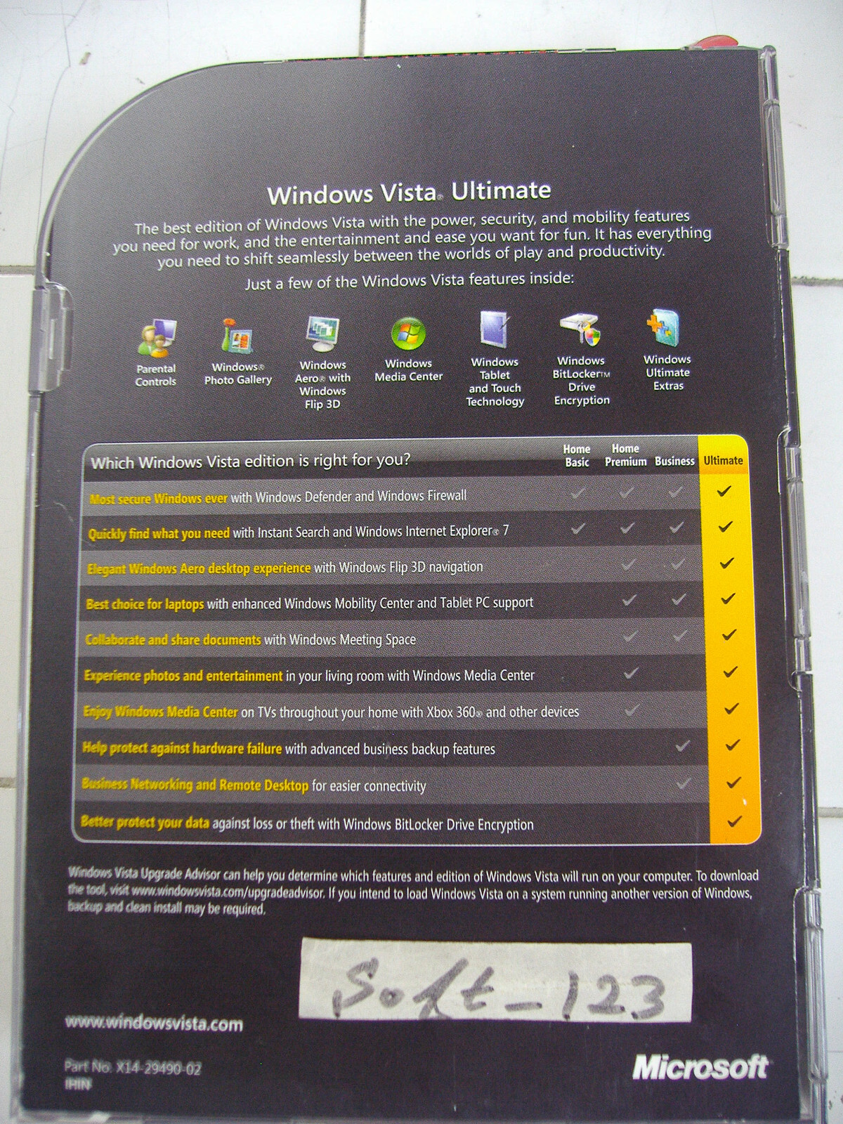 Microsoft Windows Vista Ultimate Full 32 Bit & 64 Bit DVDs=NEW SEALED BOX=