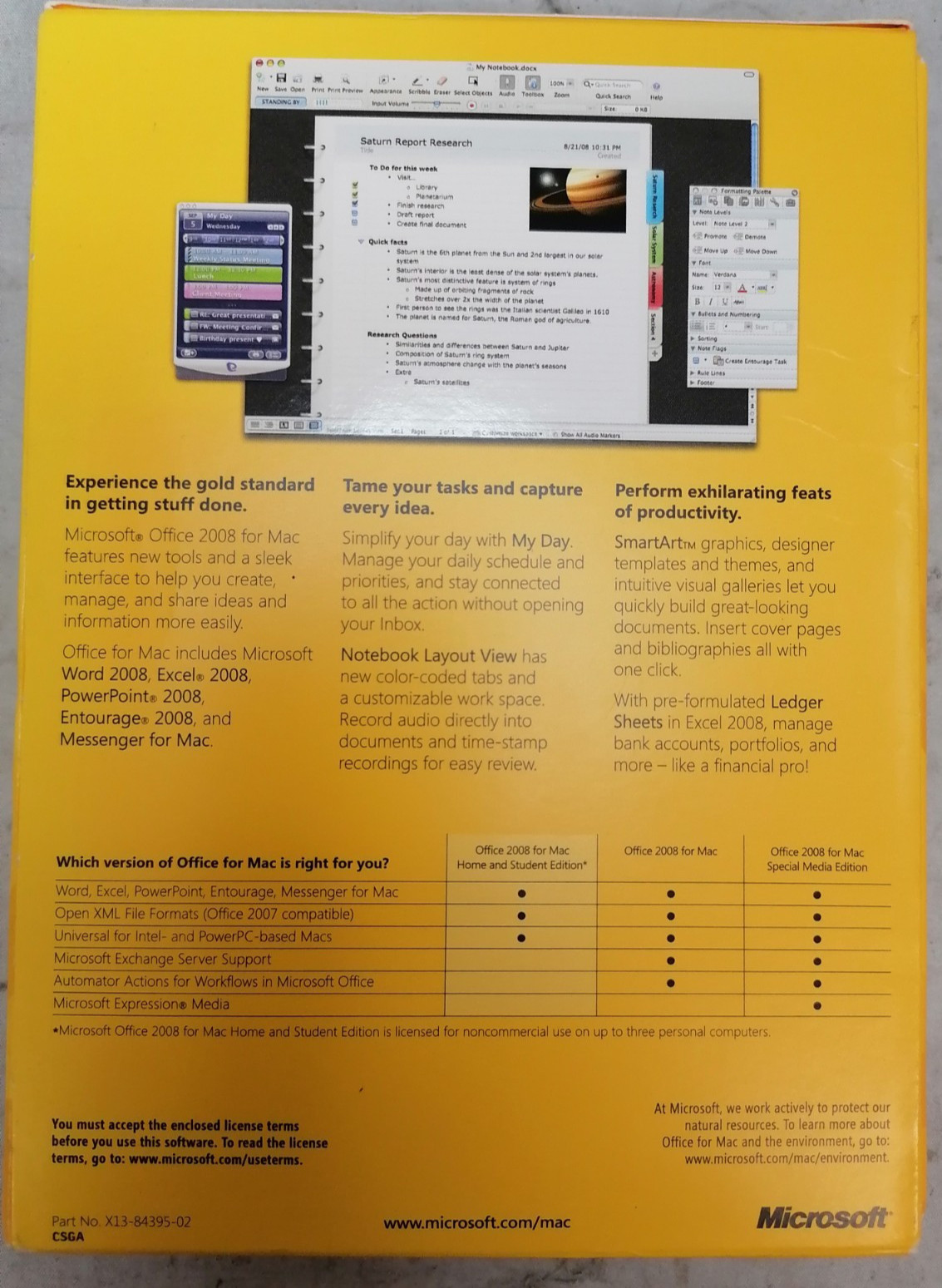 2008 Microsoft Office: Mac Home & Student Edition