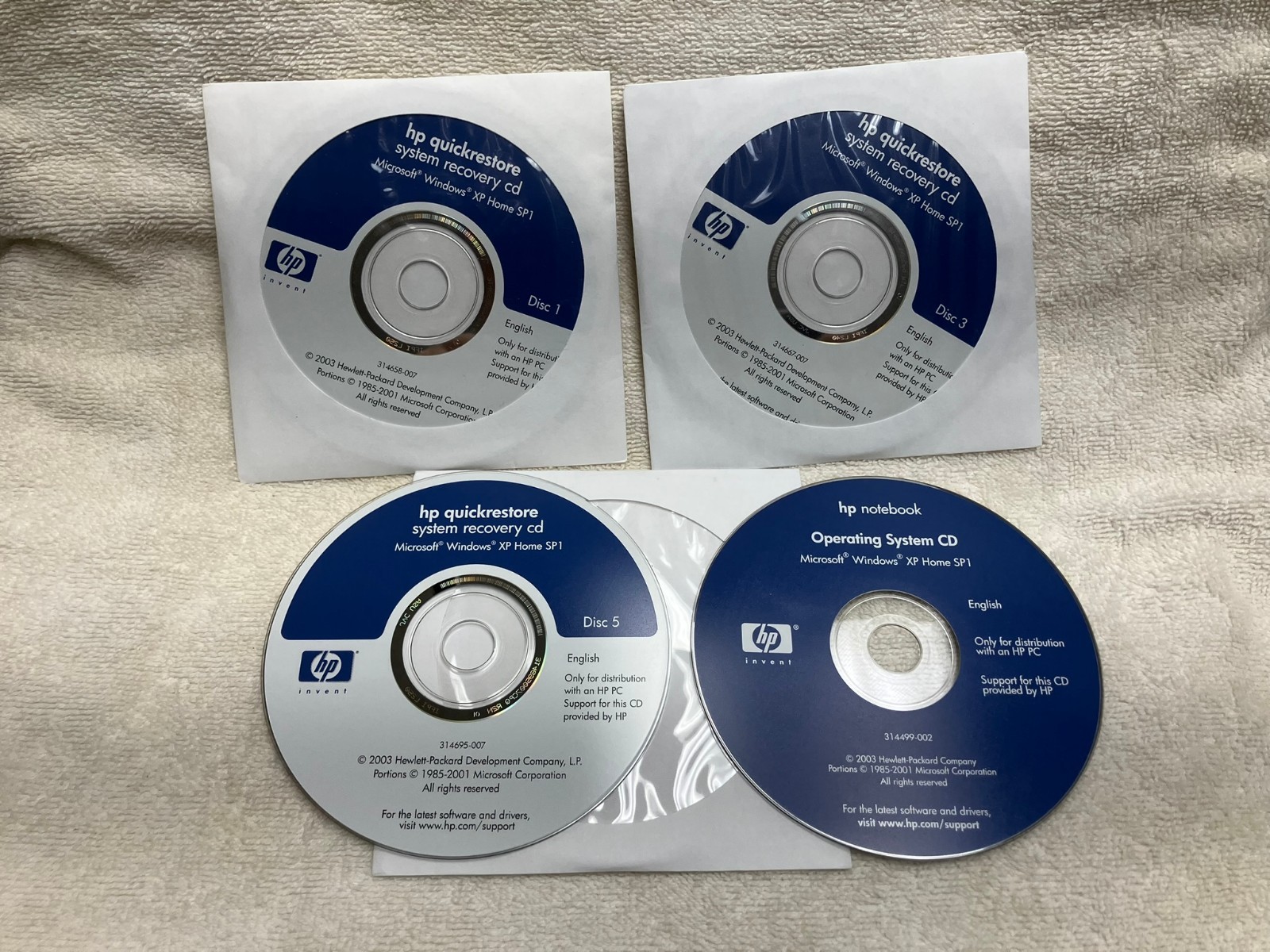 hp quickrestore system cd Windows XP SP1 314658-007 – NEW – USA Seller