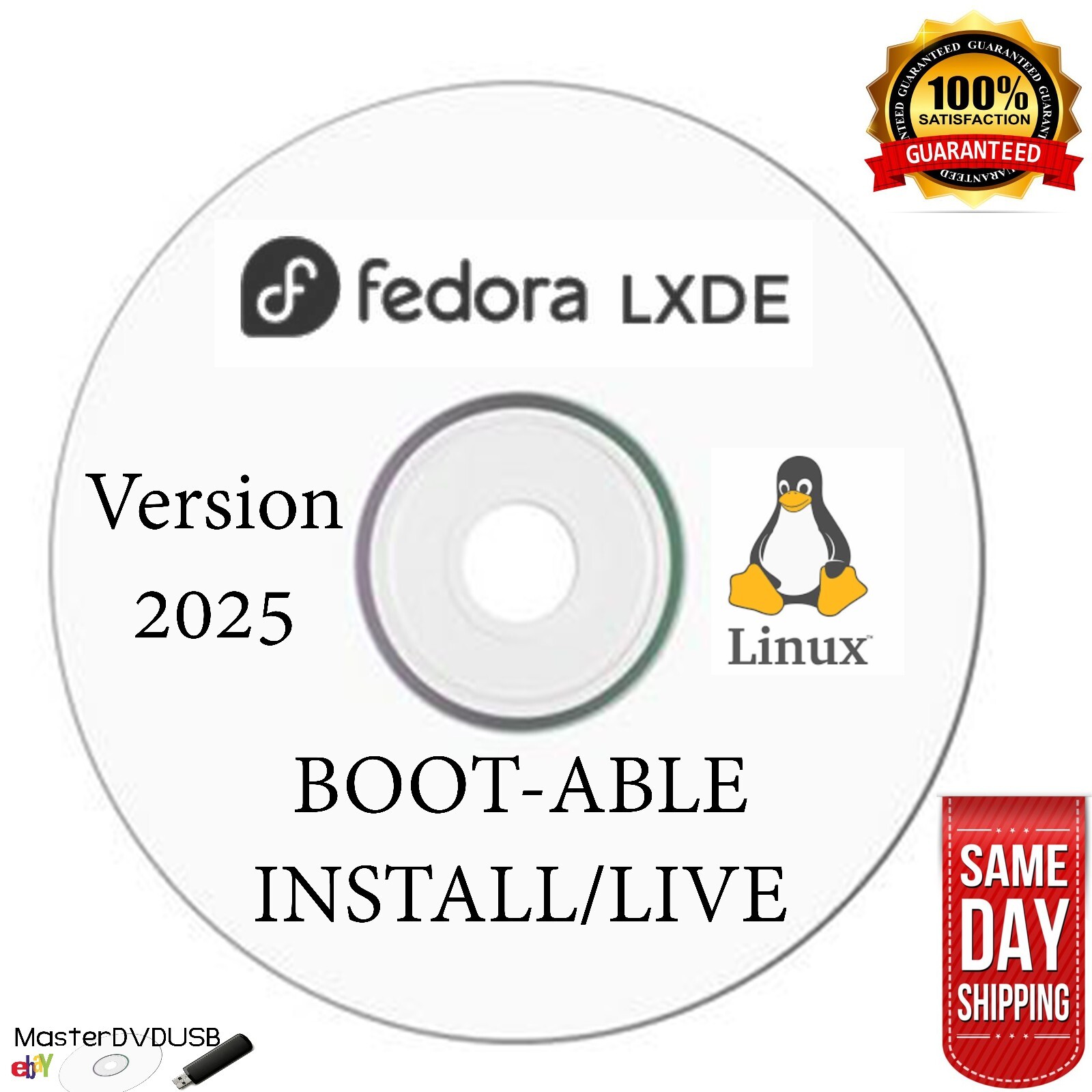 Fedora LXDE Live Install DVD | Latest 2025 Version Same-Day Shipping California