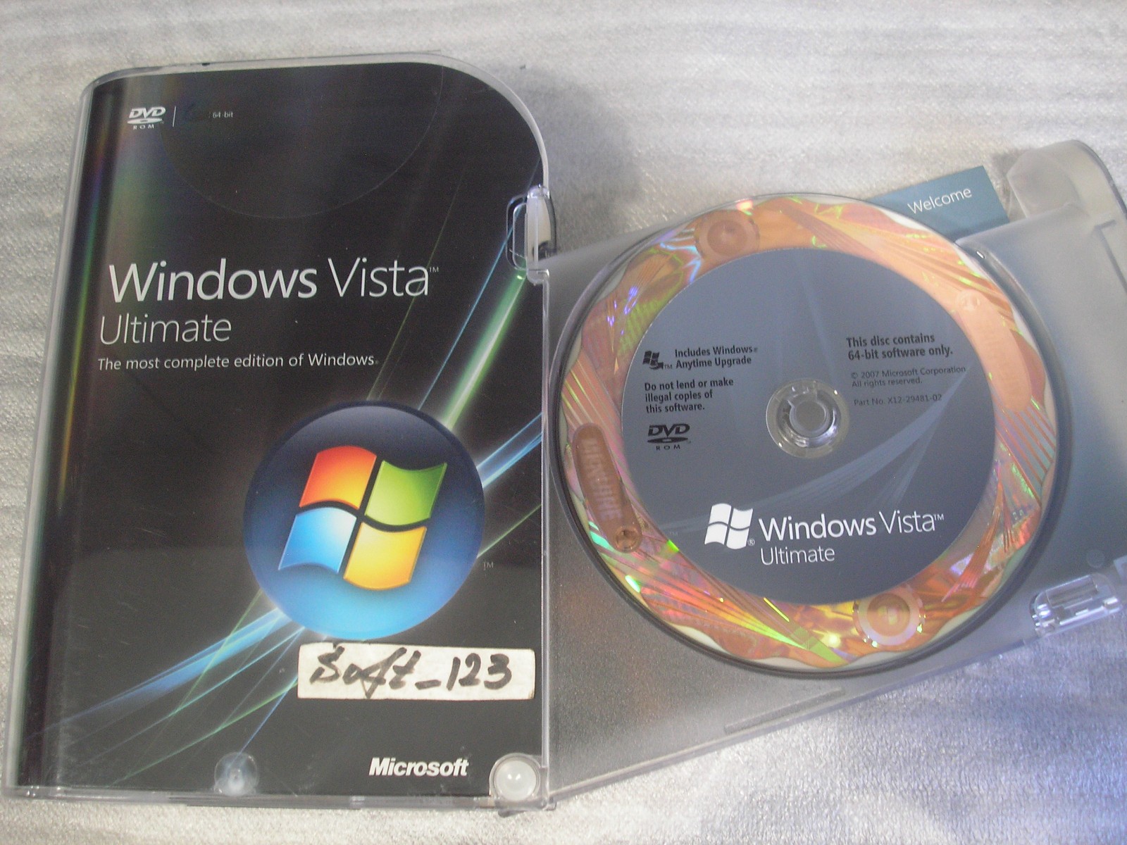 Microsoft Windows Vista Ultimate Full 64 Bit x64 DVD MS WIN =RETAIL BOX=
