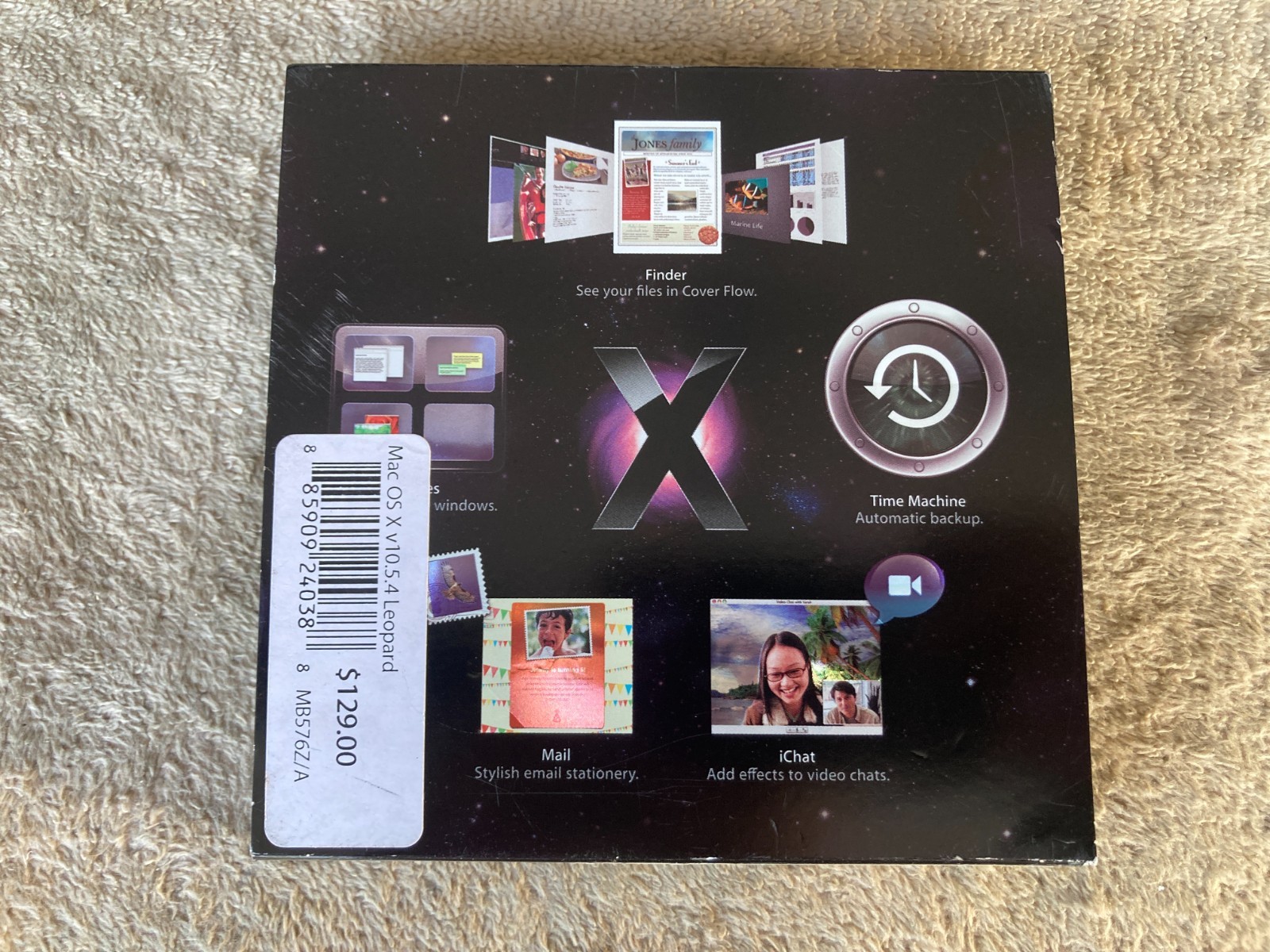 Apple Mac OSX Version 10.5.4 Leopard Retail Pack 2007 Disc DVD