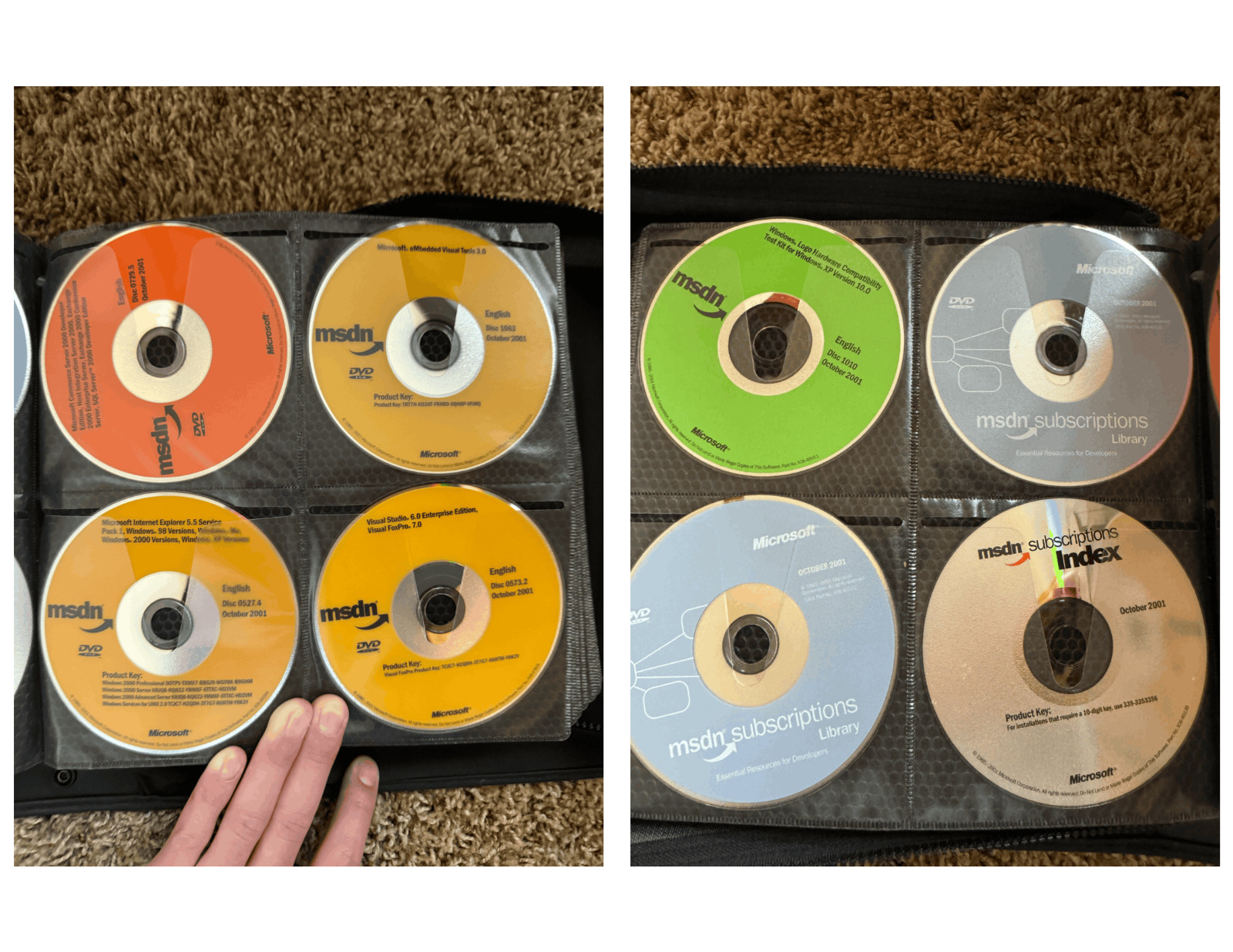 Microsoft MSDN Subscription DVD CD Lot 100+ Discs 2001 2002 Binder Case Untested