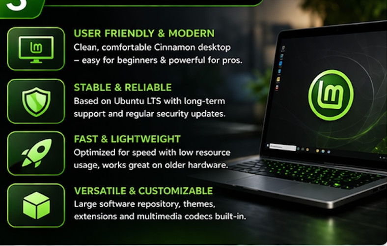 NEW 2026 Linux Mint 22.3 Cinnamon Bootable USB 64bit operating system