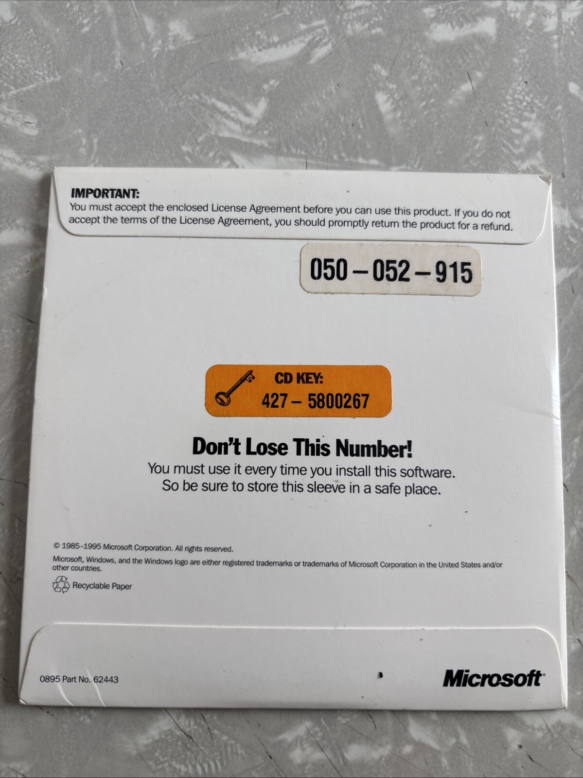 Microsoft Windows 98 Upgrade CD With Product Key 🔑 – NEW