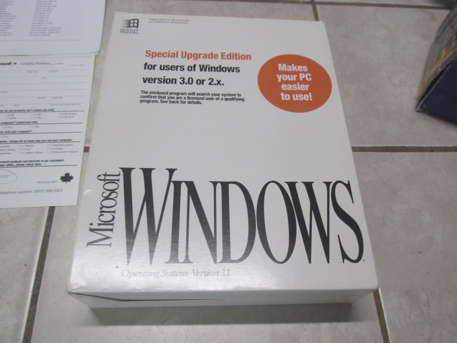 Microsoft Windows Special Upgrade Edition For Users Version 3.0 3.1