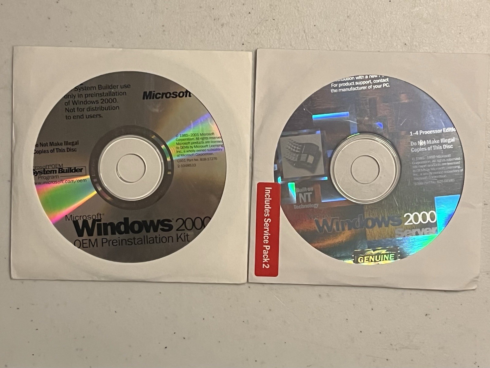 Microsoft Windows 2000 Bundle – 1-4 Processor Edition SP2 + OPK Disc + Manual