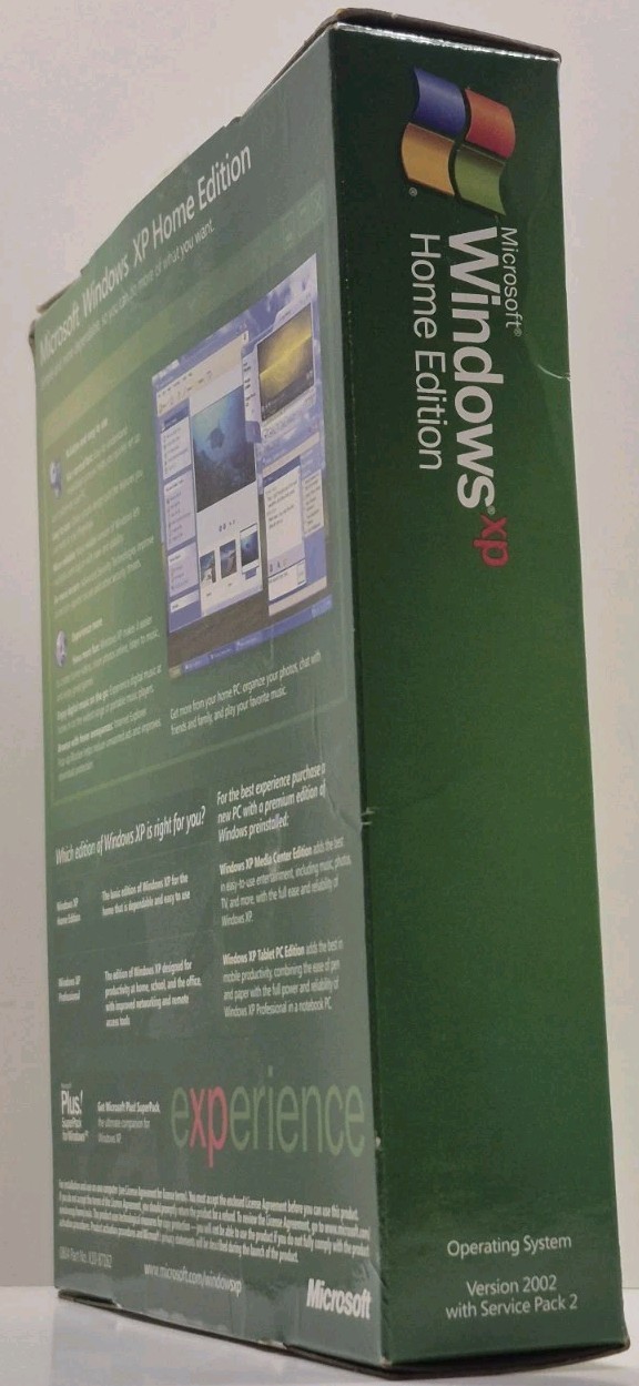 Microsoft Windows XP Home Edition Complete Full Retail Box Version