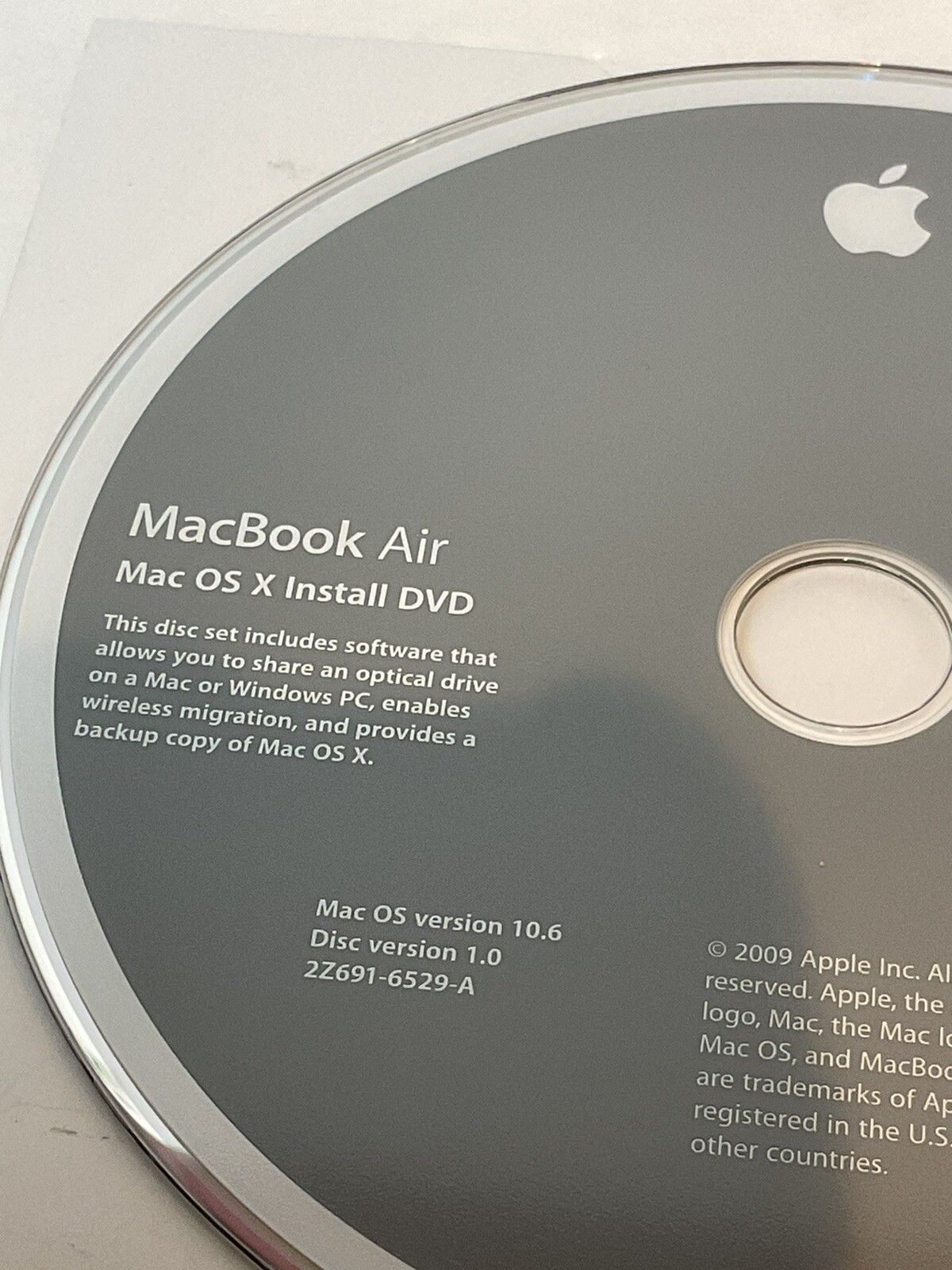 MacBook Air Mac OS X Install DVD 10.6 + Application Install DVD OEM