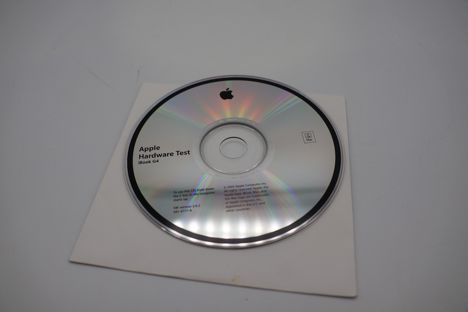 apple hardware test disc ver 2.0.2 for iBook G4 691-4777-A- Vintage mac- Dut’s