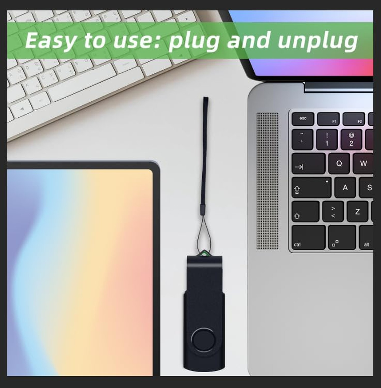 1PCS USB Flash Drive 4GB,1 Type – C Adapters,USB 2.0 Thumb USB Drives with 1 …
