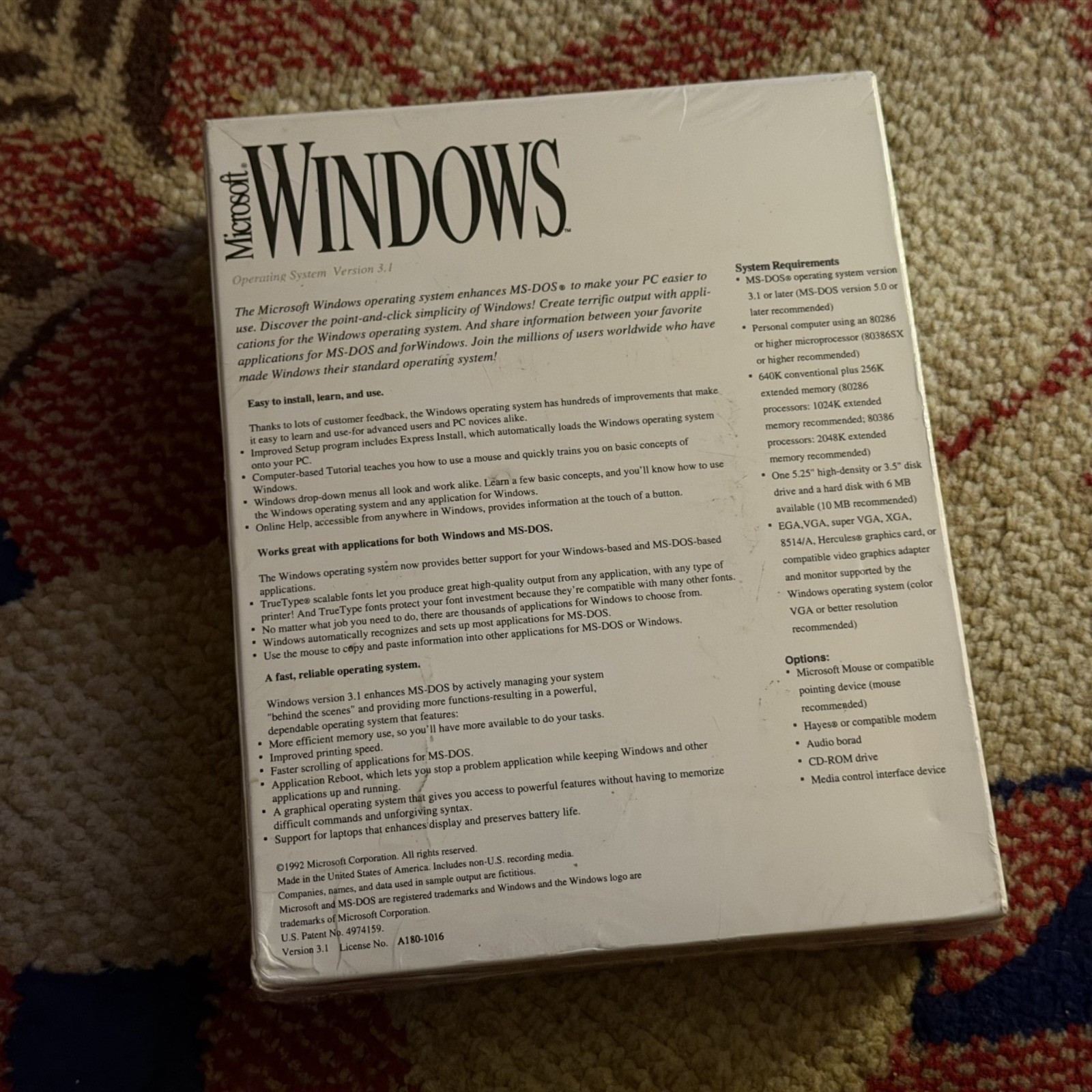 📦 Microsoft Windows 3.1 Operation System Sealed and Good Condition (Rare!)