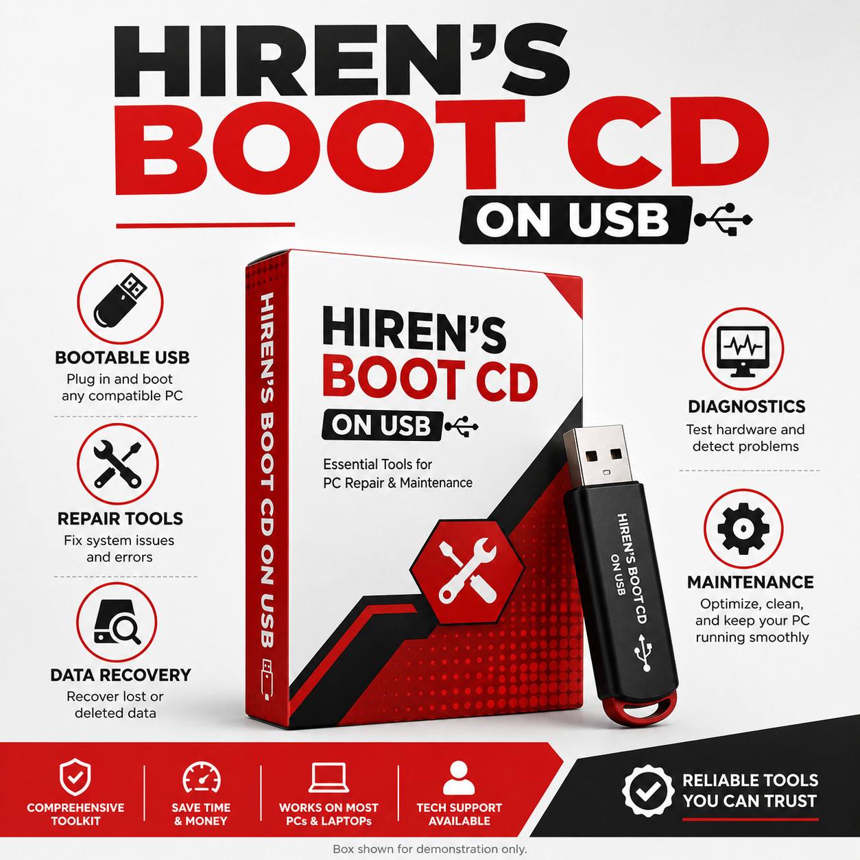 Hiren’s BootCD PE PC Rescue Toolkit USB for Windows Repair