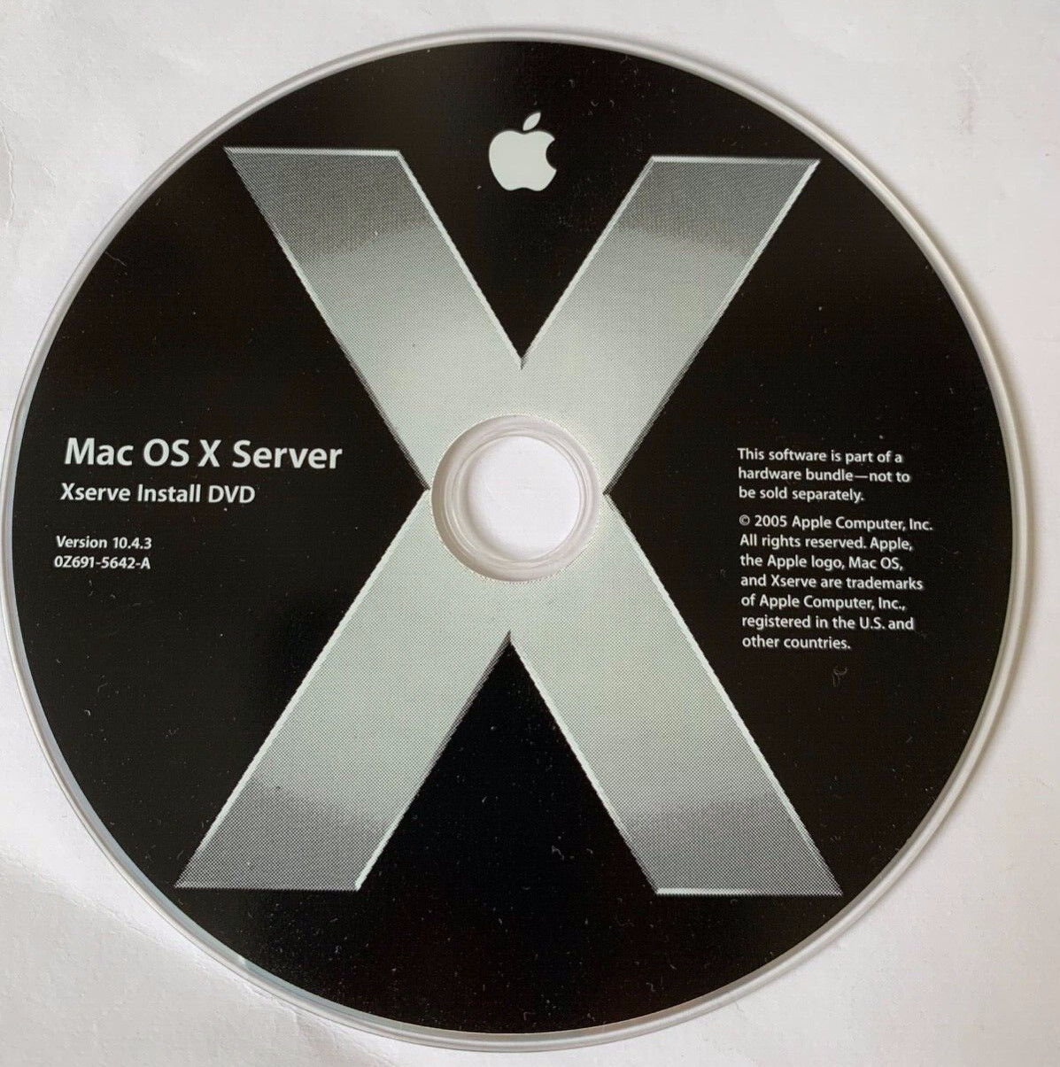 Apple Mac OS X Server 10.4.3 – Install DVD + Admin Tools from 2005 Software