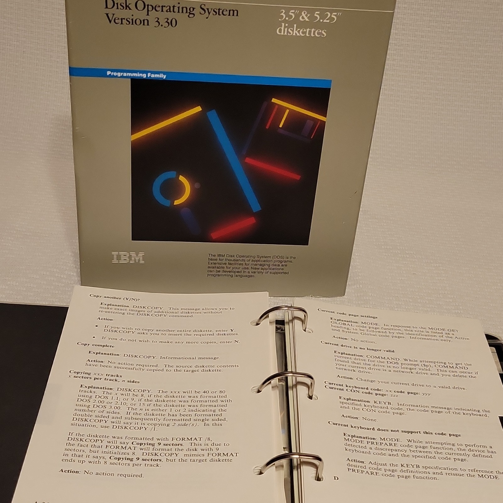 Complete Vintage IBM Disk Operating System Version 3.30 Floppy Disc DOS English