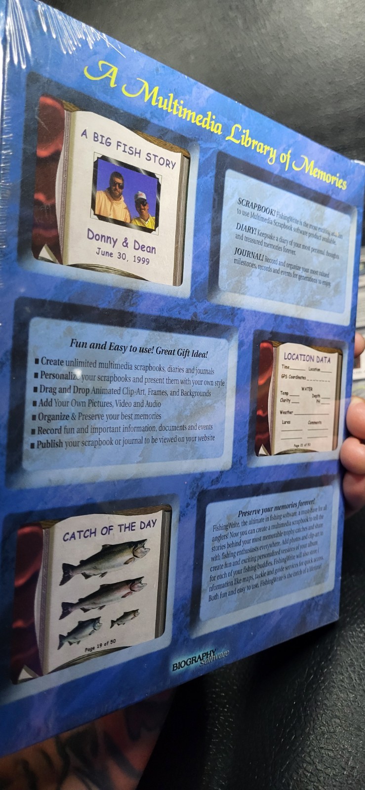 Vintage PC Software .com FISHING & WEDDING Big Box Complete Set CD Manuals WIN95