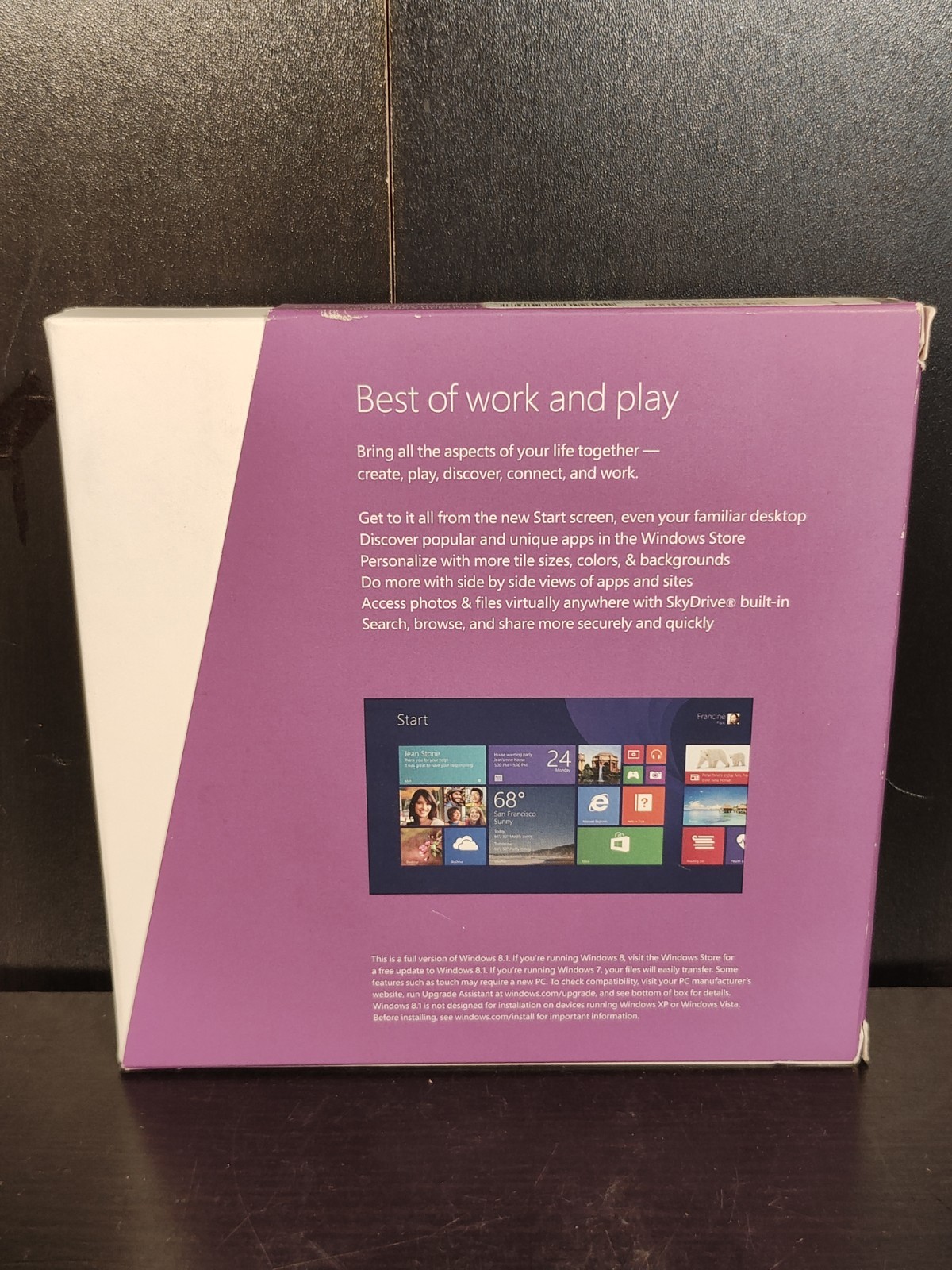 Microsoft Windows 8.1 Full Version 32/64-Bit English DVD. Used, Key Included.