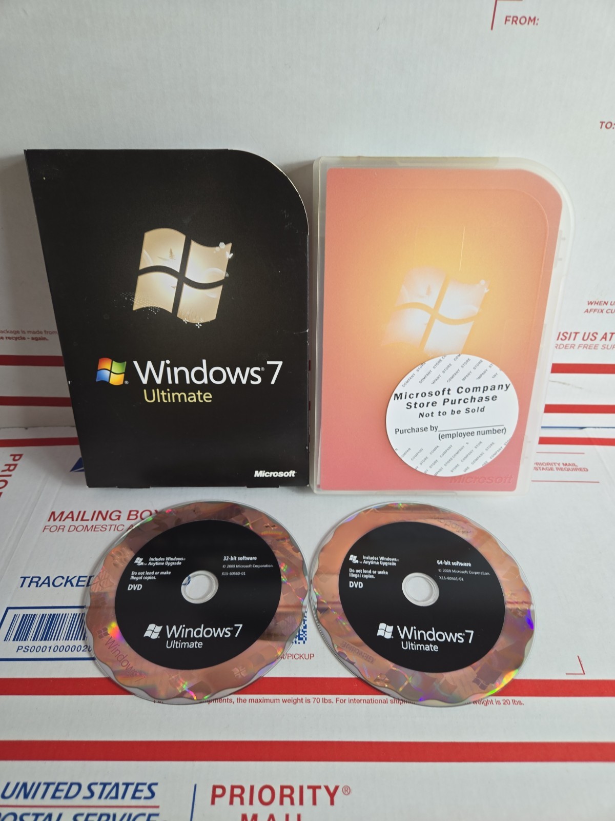 Microsoft Windows 7 Ultimate 32/64 Bit DVD -Full Retail Version -LOT B