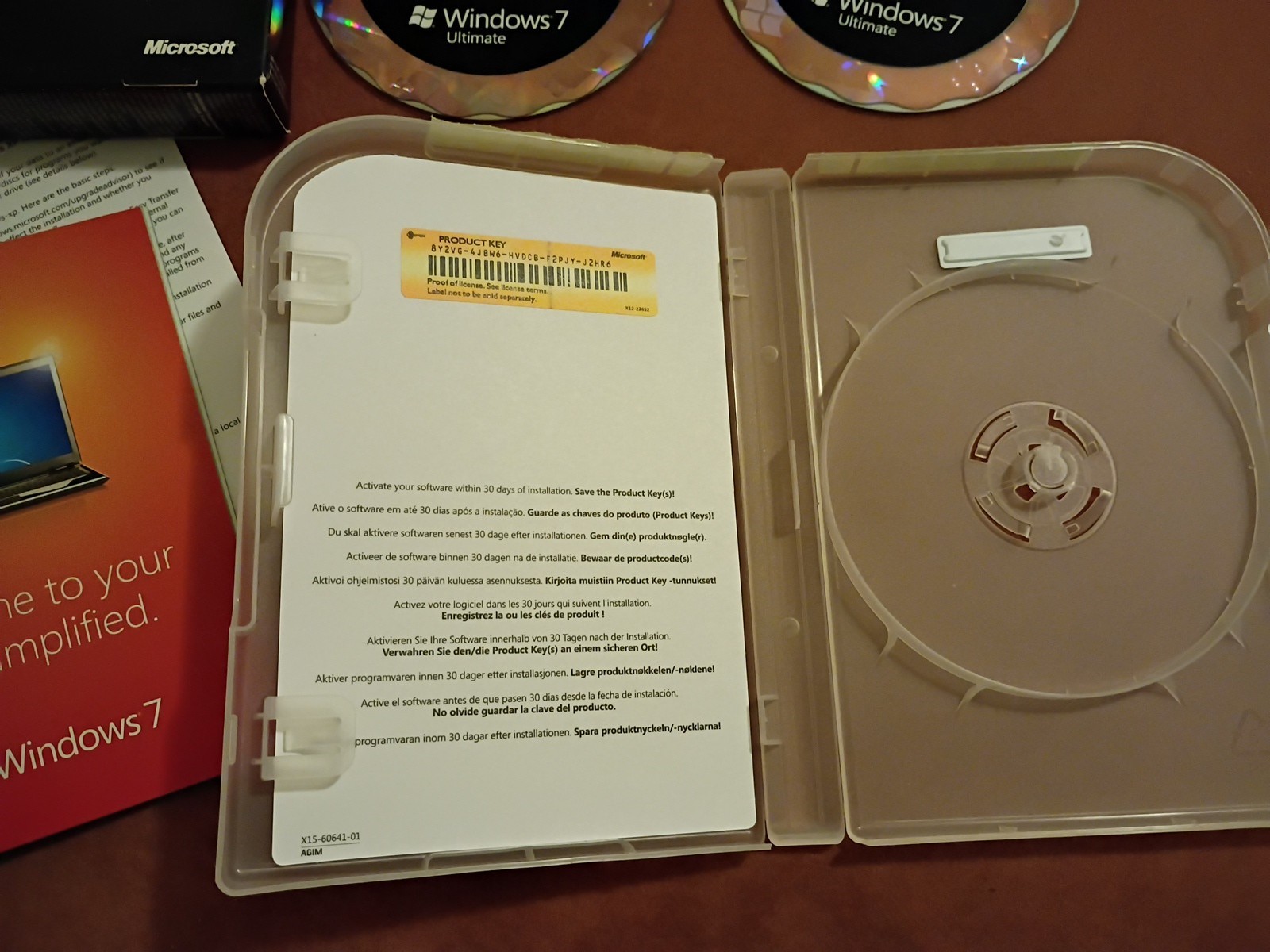 Microsoft Windows 7 Ultimate 32 & 64 Bit DVDs Genuine MS WIN Full Retail Box Key