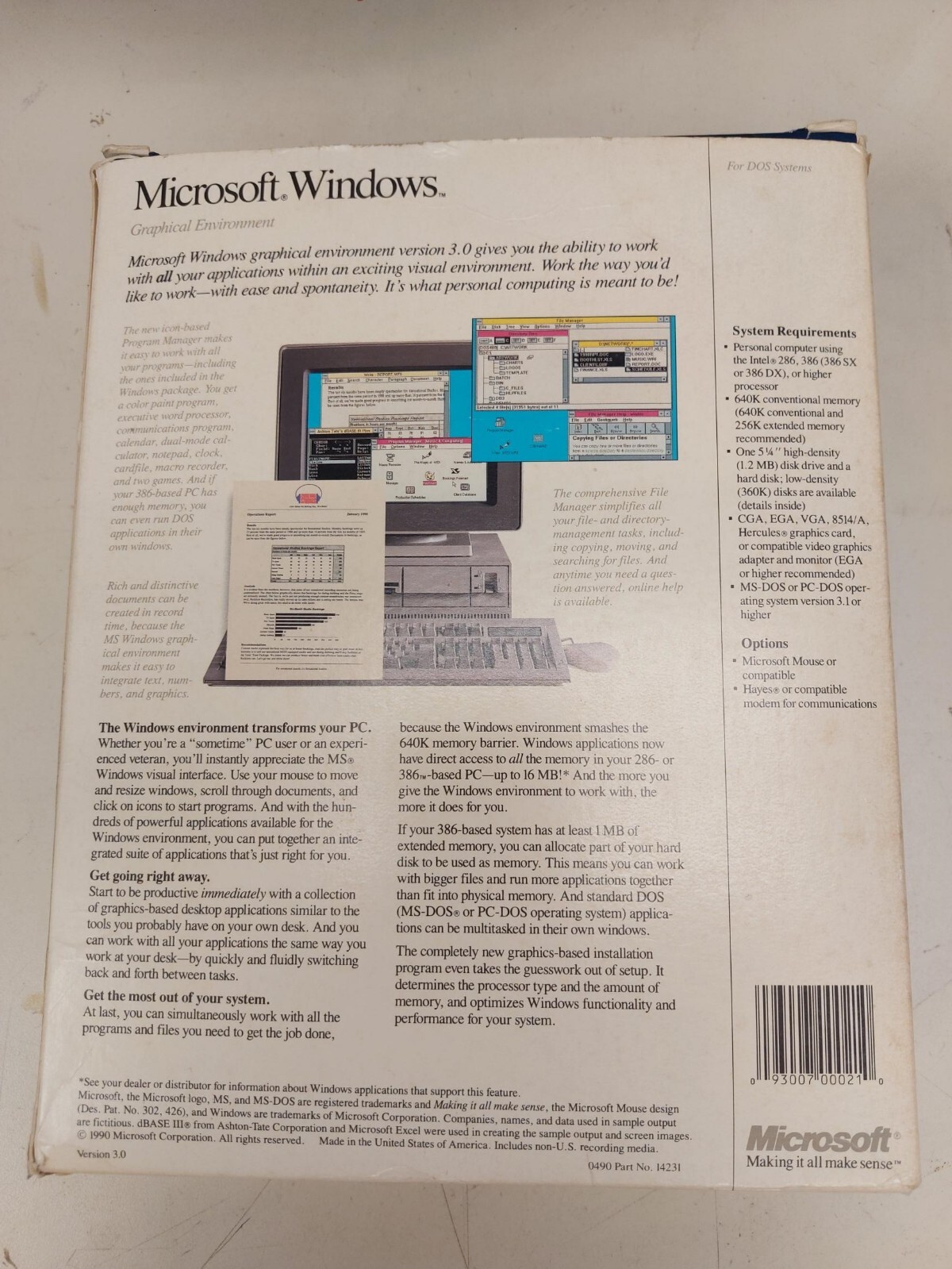Vintage Microsoft Windows 3.0 For DOS 5.25″ Disk + bonus