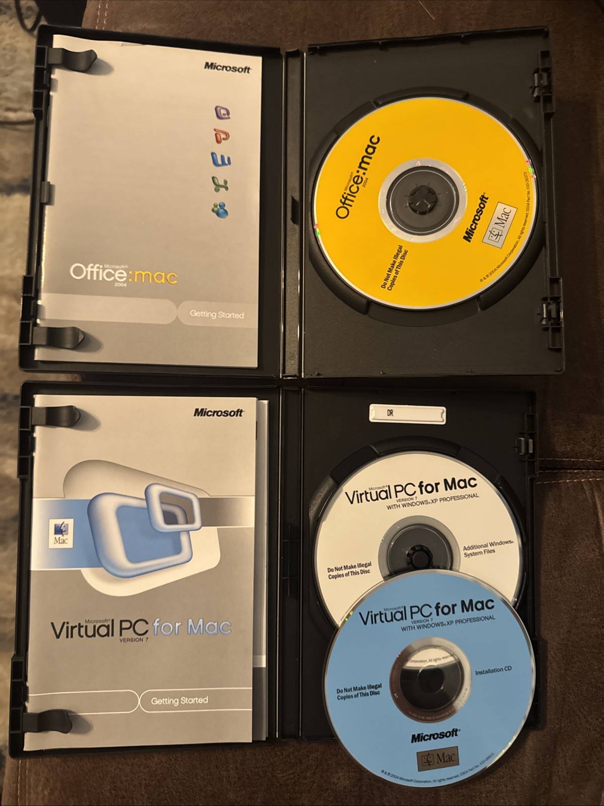 Microsoft Virtual PC for Mac Ver. 7 WINDOWS XP Pro Office Mac 2004 Install Keys