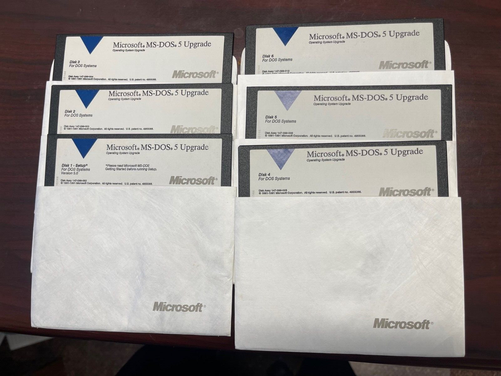 Microsoft MS-DOS 5 Upgrade on (6) 5.25″ Floppy Disks, MS-DOS User’s Guide