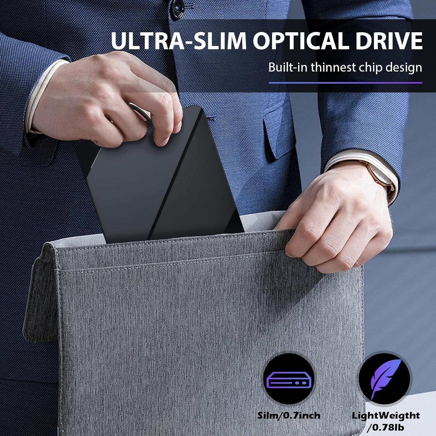 External Blu ray Drive, 7 in 1 Support 100G Disc R/W, USB3.0 Type-C Bluray Dr…